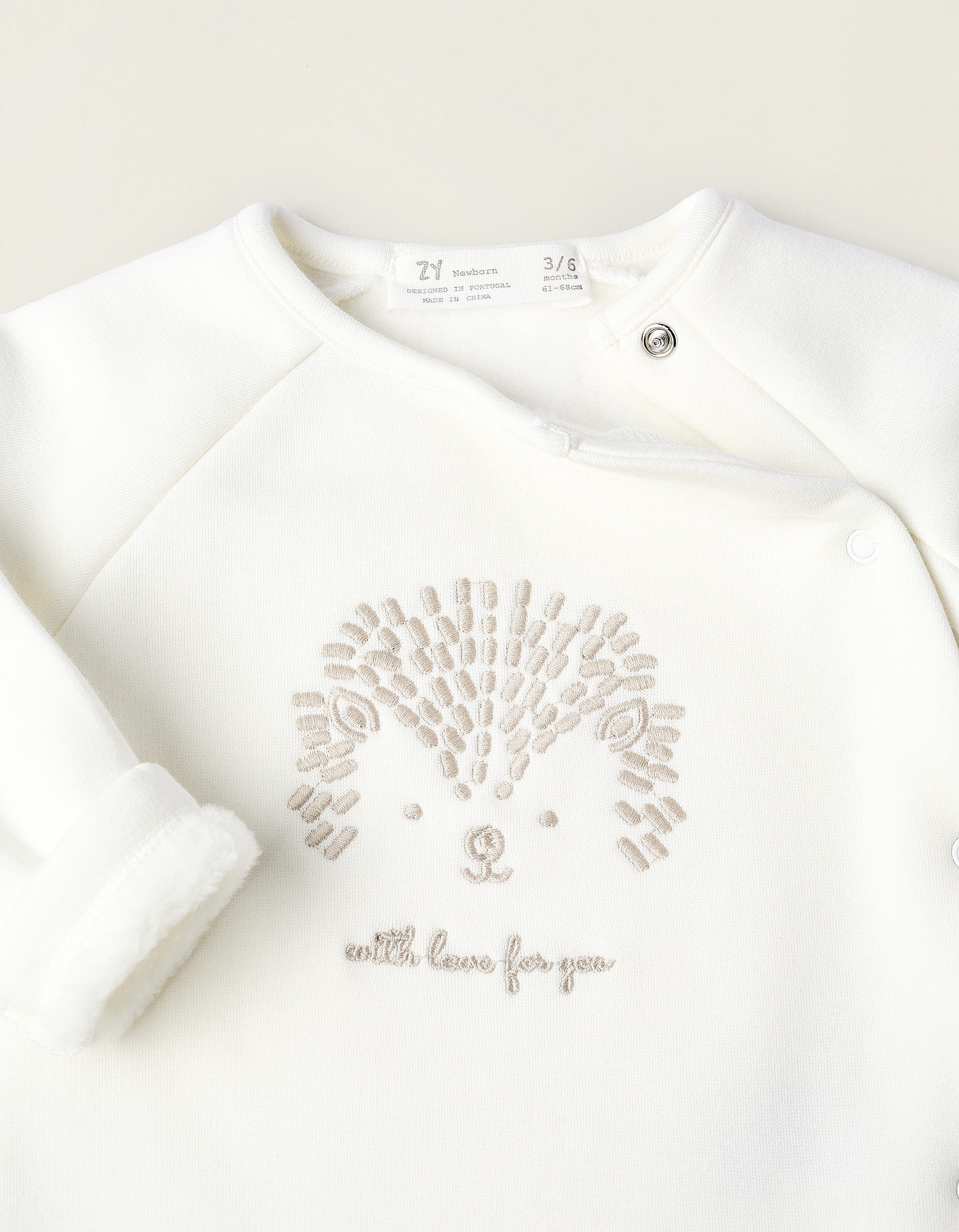 Babygrow de Efeito Térmico para Recém-Nascida 'Ouriço', Branco