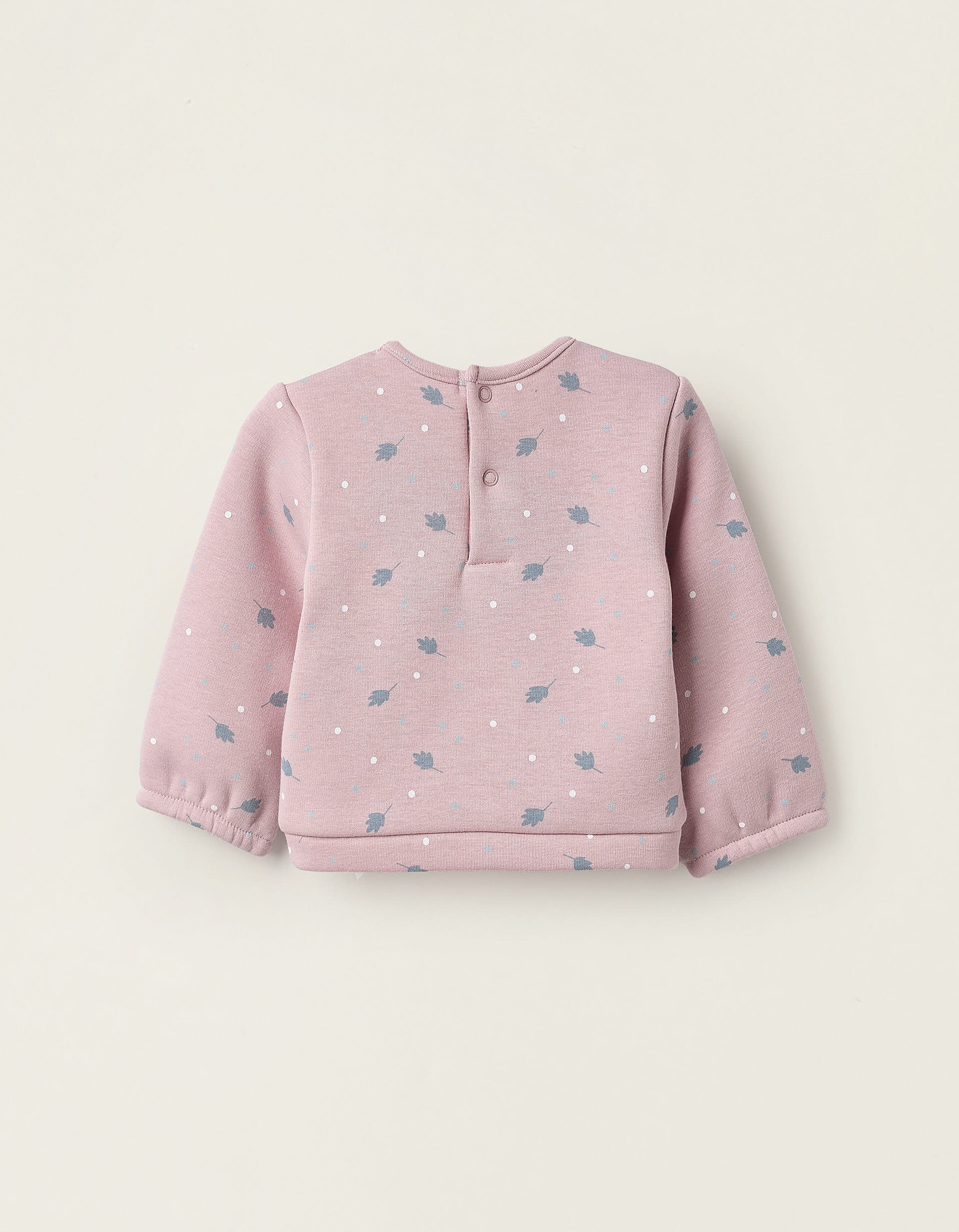 Sudadera Perchada para Recién Nacida 'Leaves', Rosa