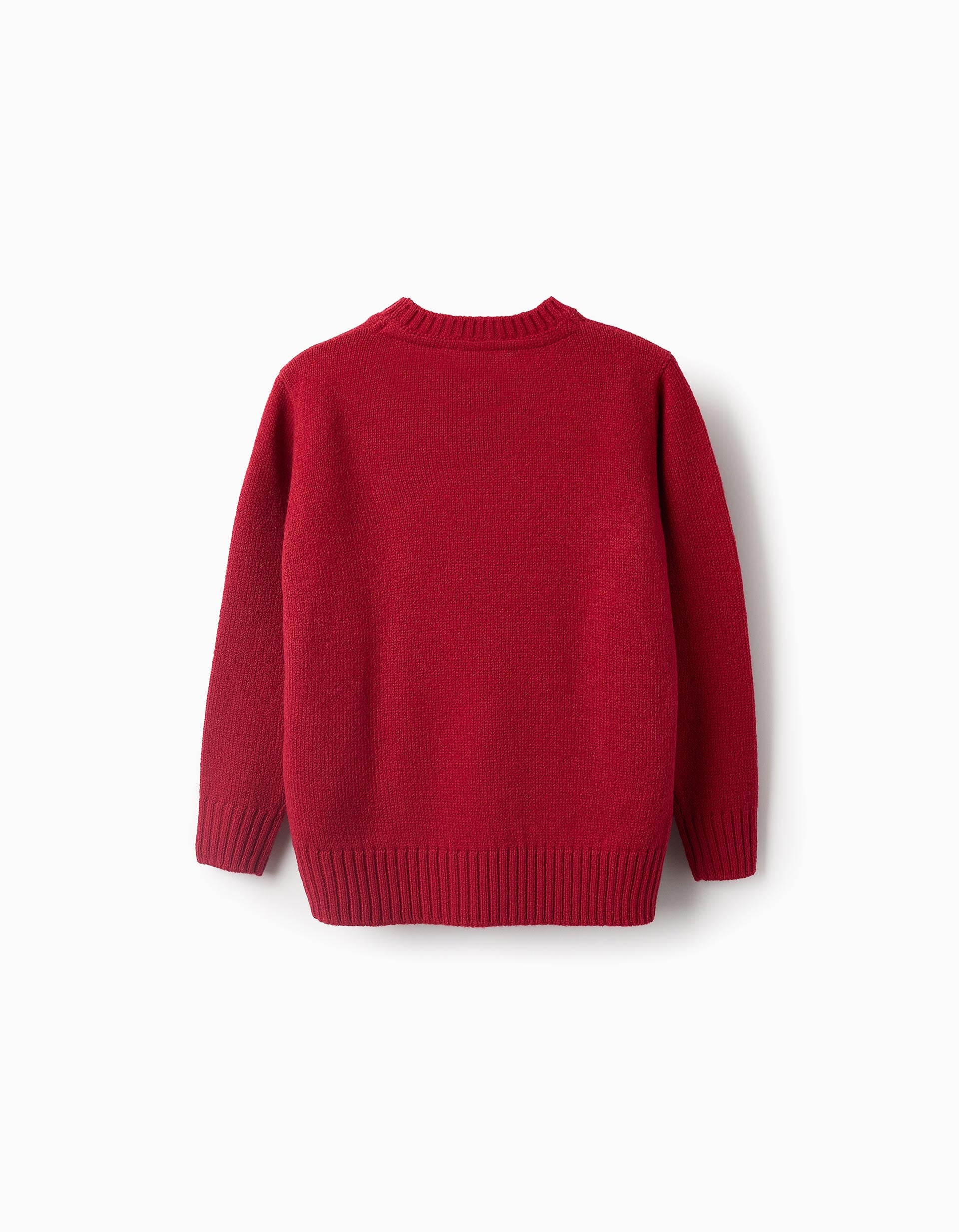 Pull en Maille avec Pompons pour Enfant, Rouge