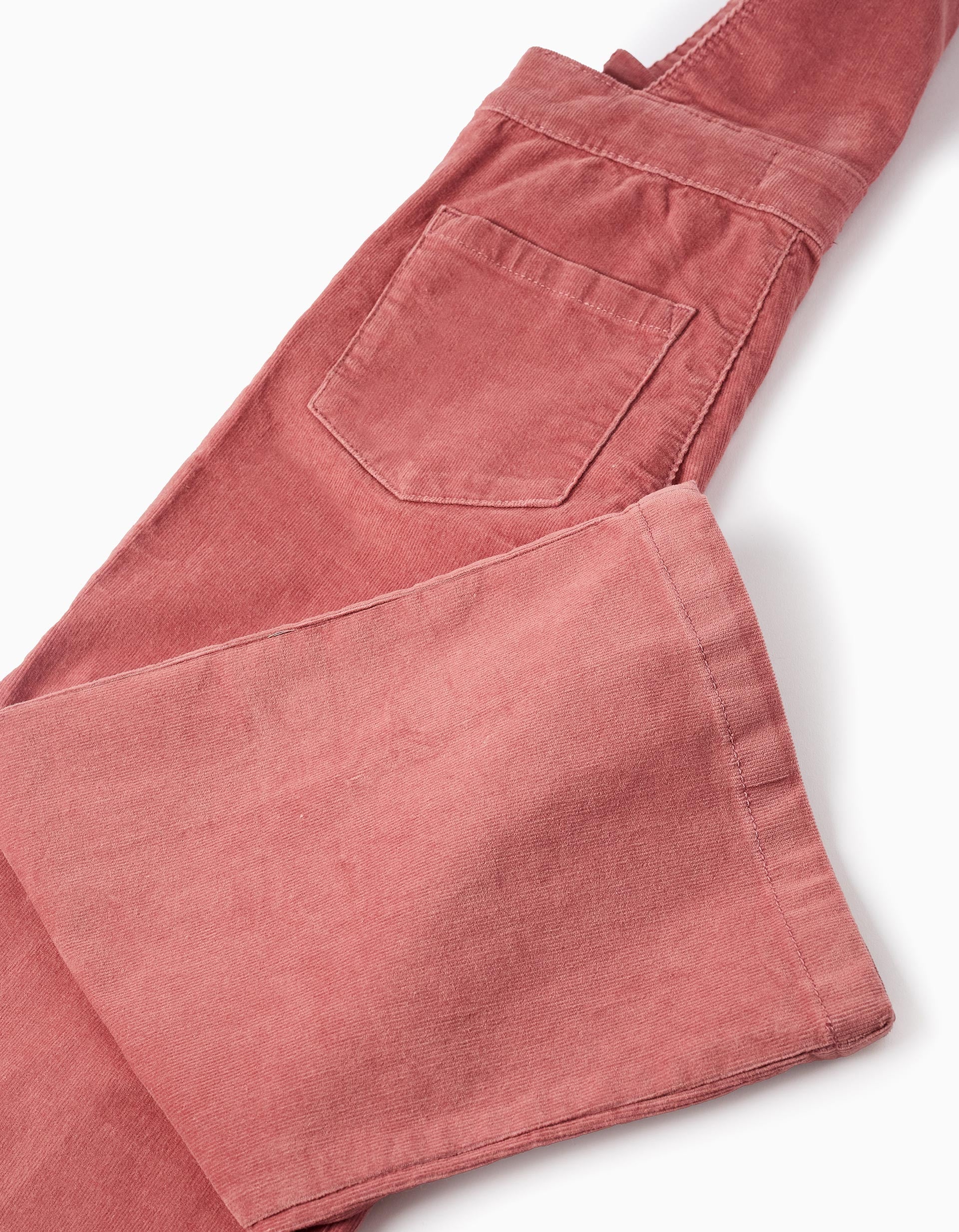 Salopette en Velours Côtelé pour Fille 'Wide Leg', Rose