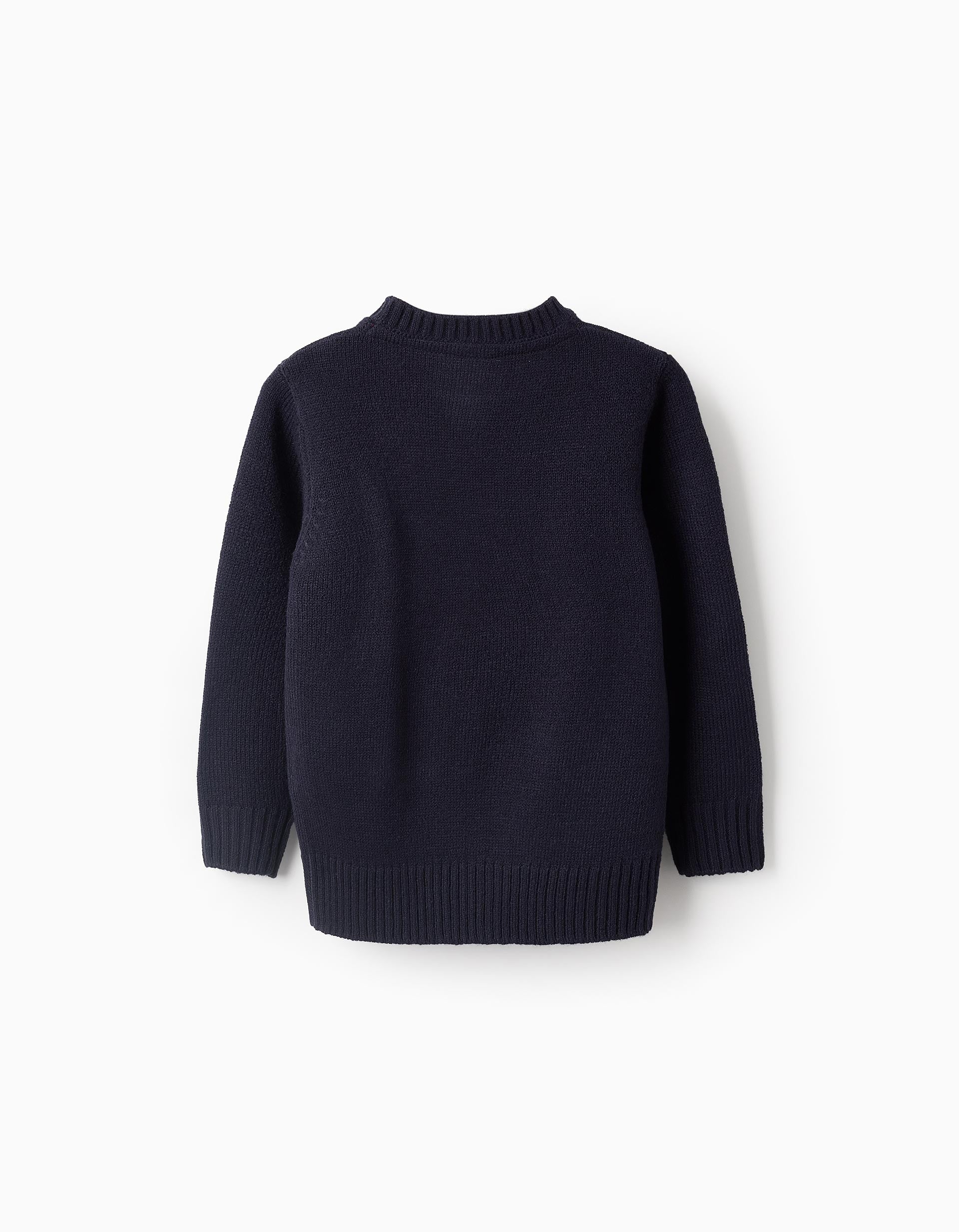 Pull en Maille avec Pompons pour Garçon, Bleu Foncé