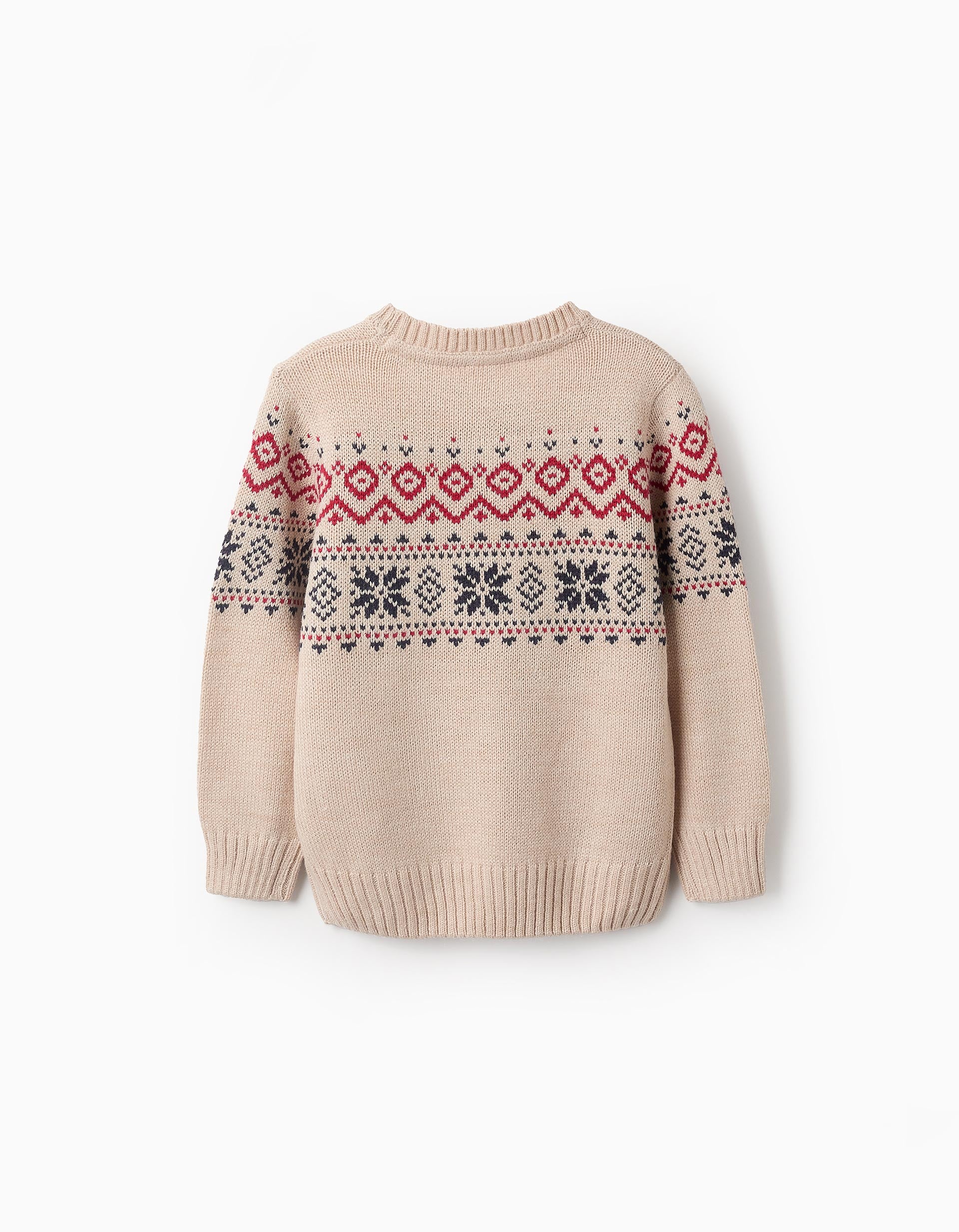 Jumper with Jacquard for Boys, Beige