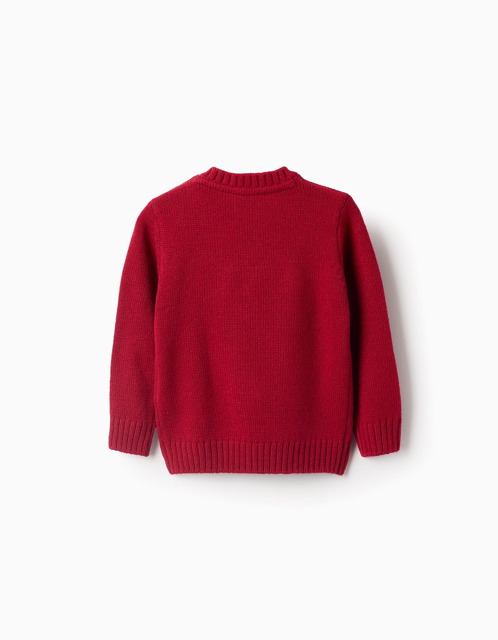 Pull en Maille avec Pompons pour Bébé, Rouge