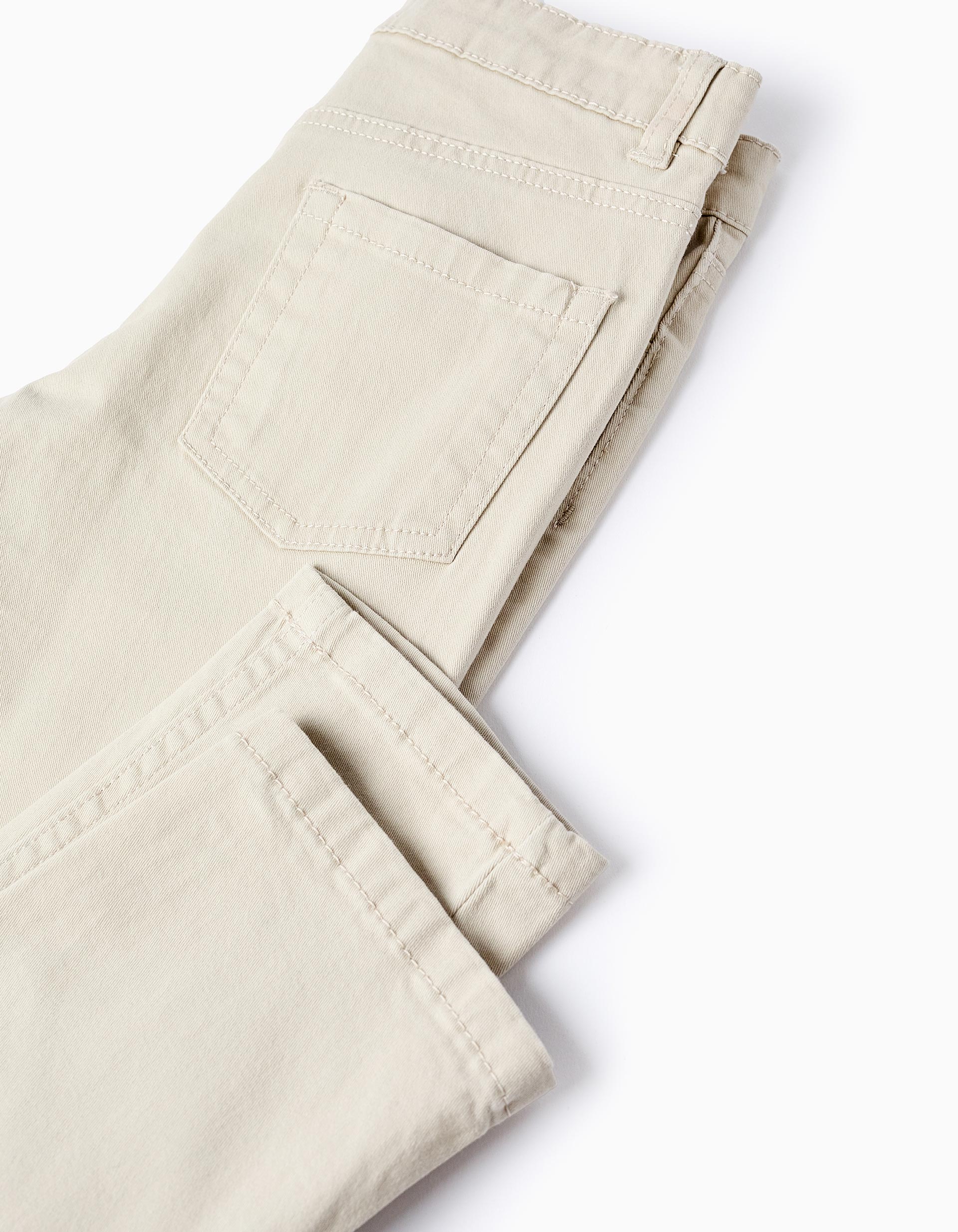 Pantalon en Sergé pour Garçon 'Slim Fit', Beige