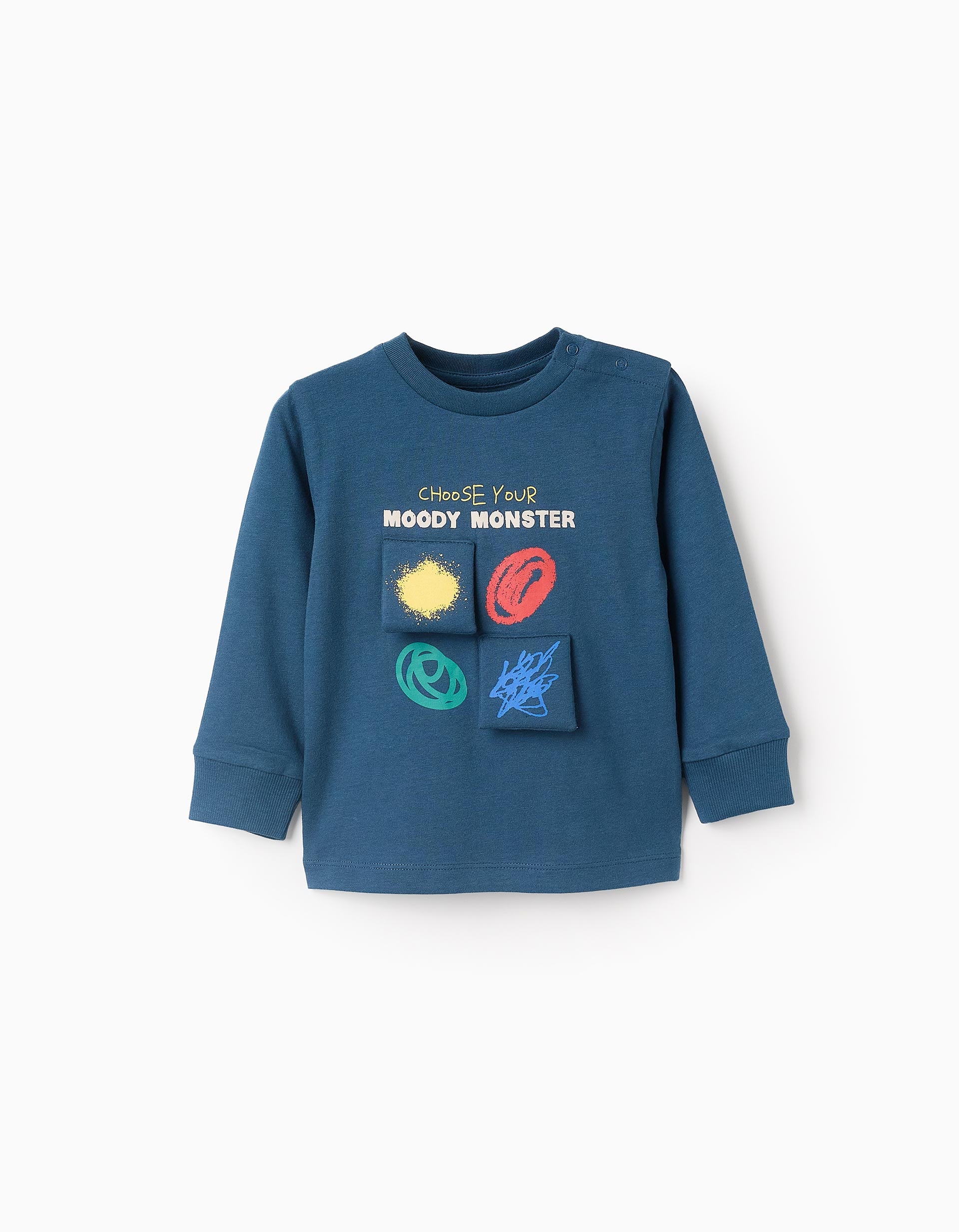 Long Sleeve T-shirt for Baby Boys 'Monsters', Turquoise