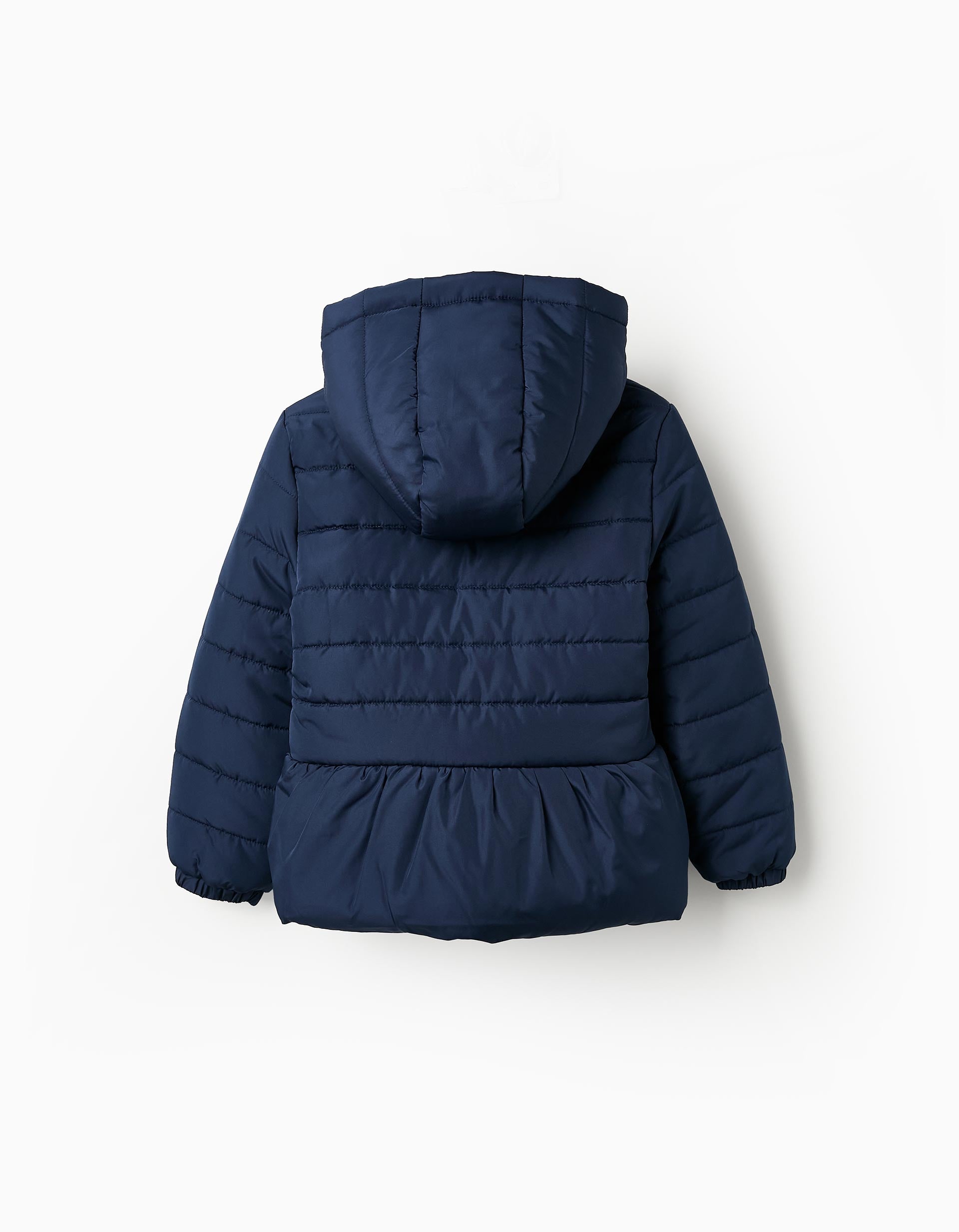 Chaqueta Acolchada con Capucha para Niña, Azul Oscuro