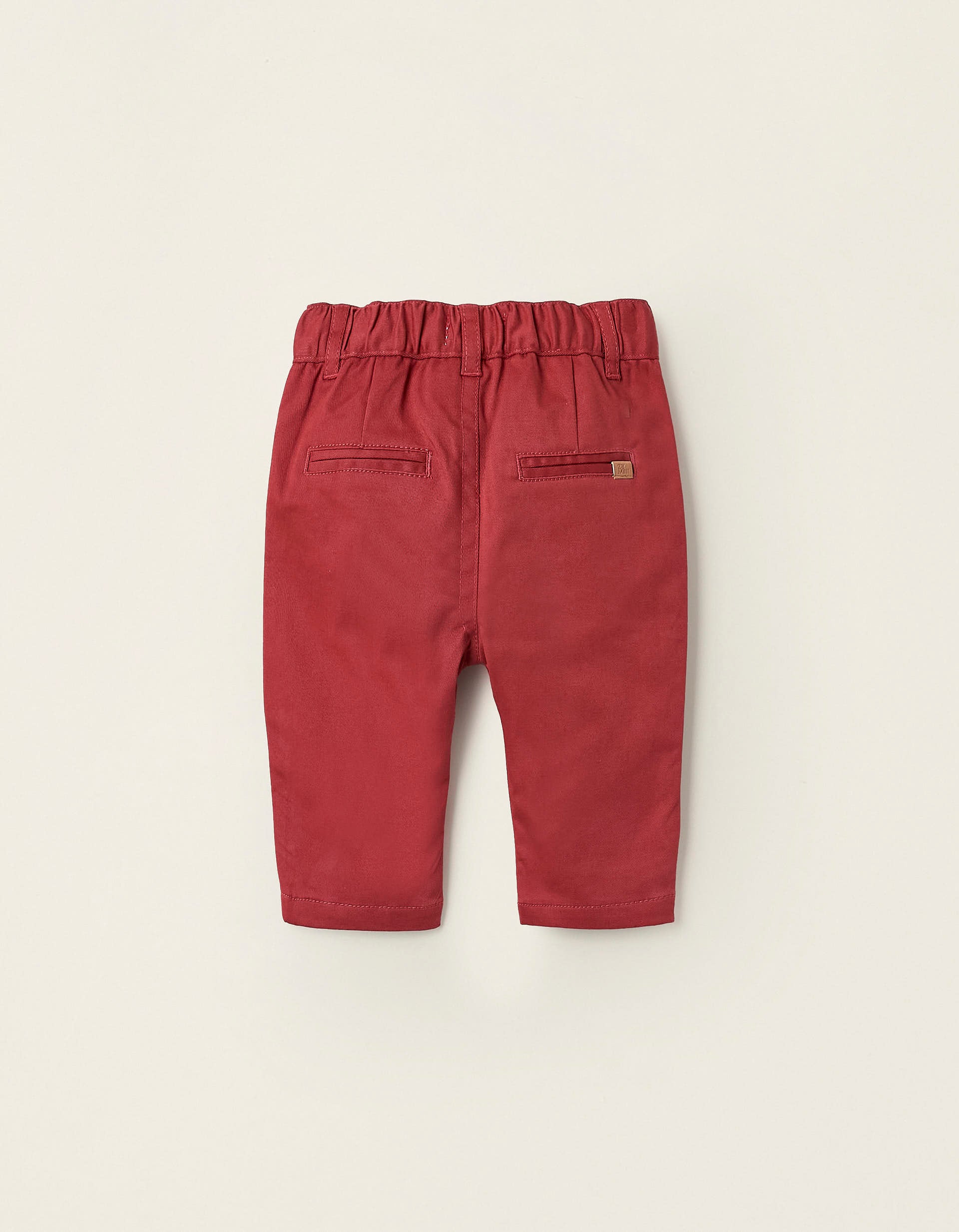 Chino Trousers for Newborn Boys, Dark Orange