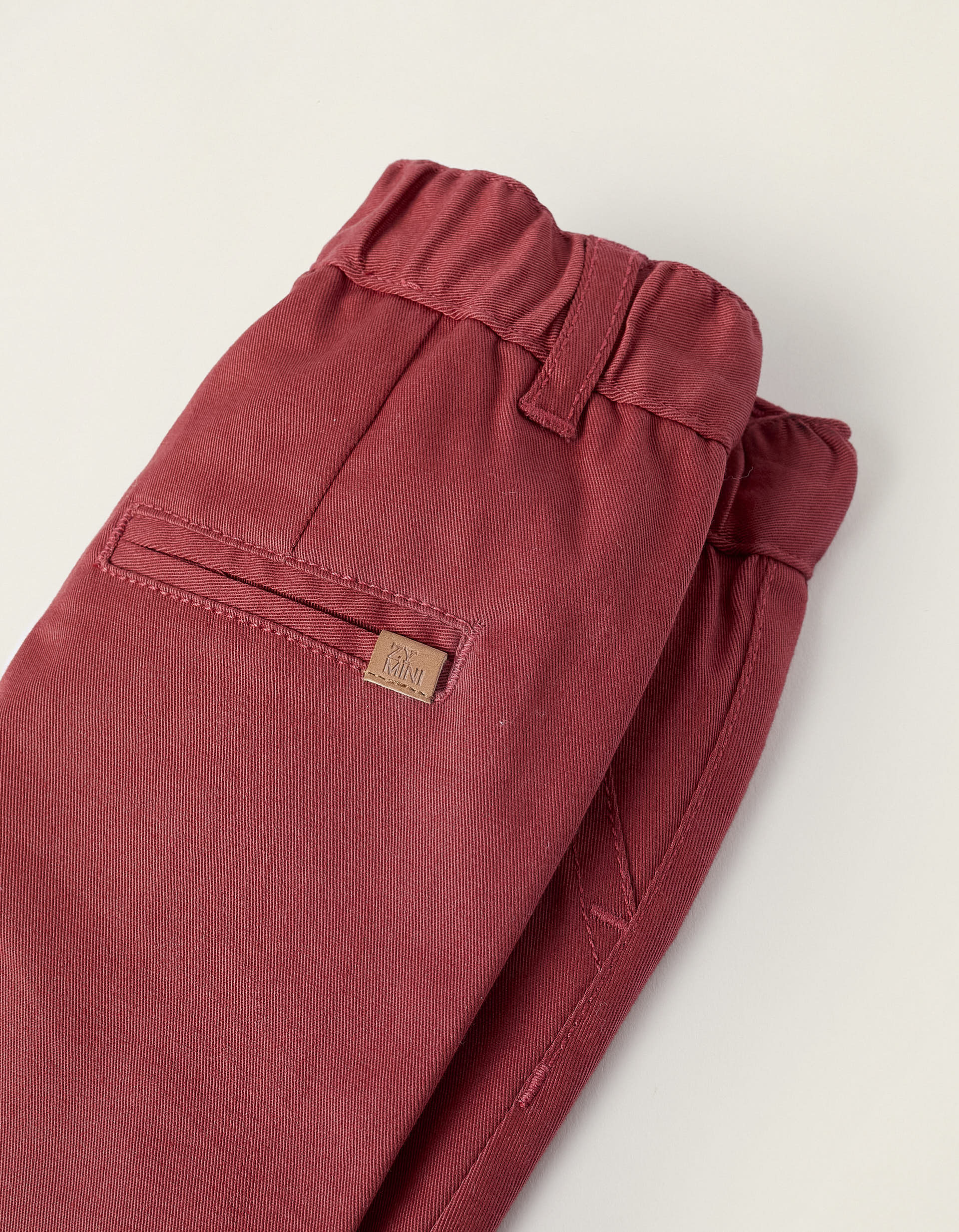 Chino Trousers for Newborn Boys, Dark Orange