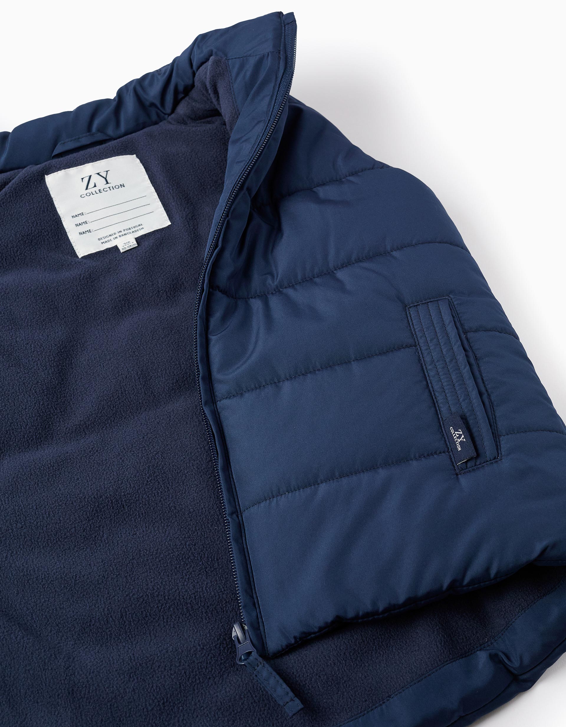 Padded Gilet with Polar Lining for Boys, Dark Blue