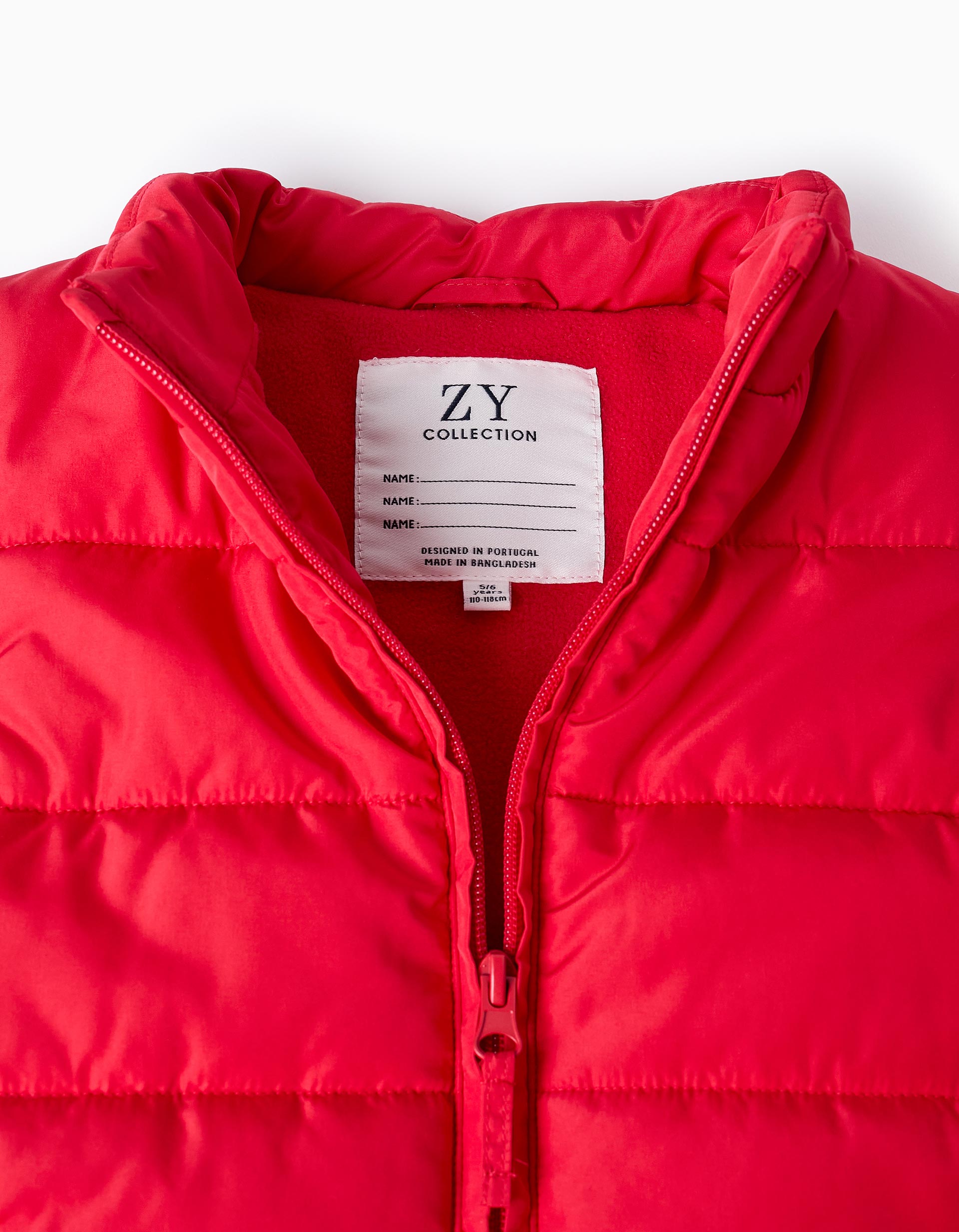 Padded Gilet with Polar Lining for Boys, Red