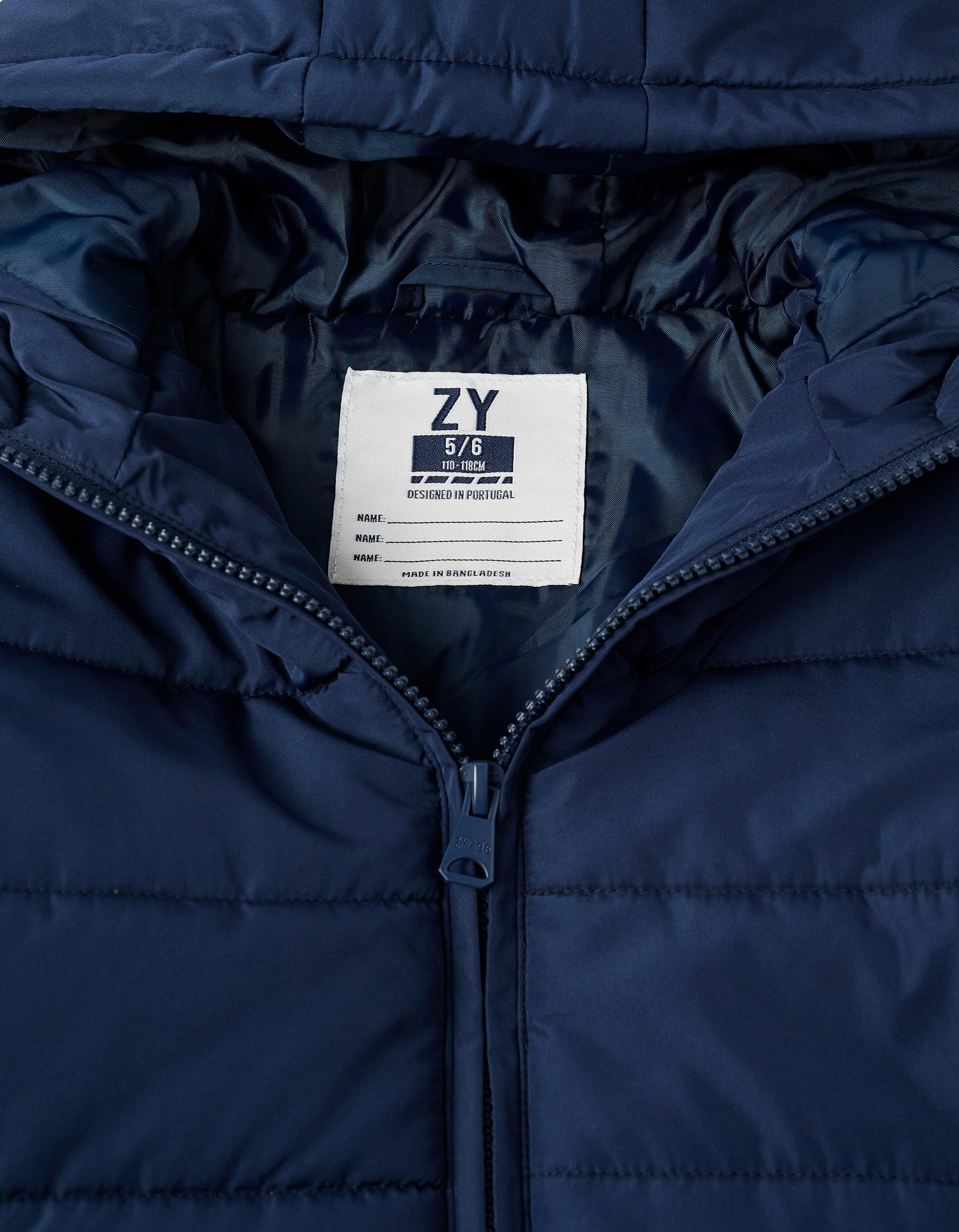 Padded Hooded Jacket for Boys, Dark Blue