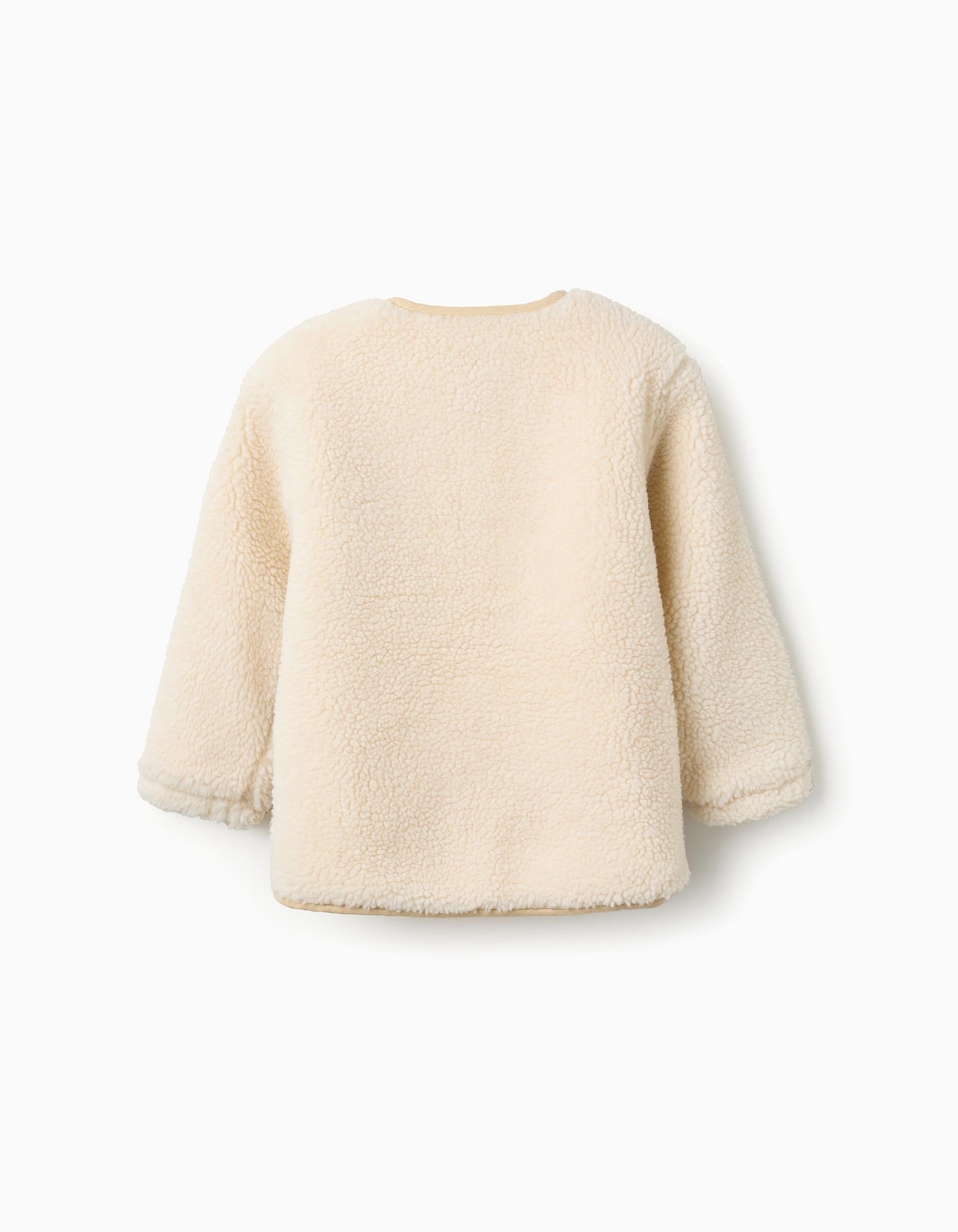 Chaqueta Acolchada de Sherpa para Niña, Blanco