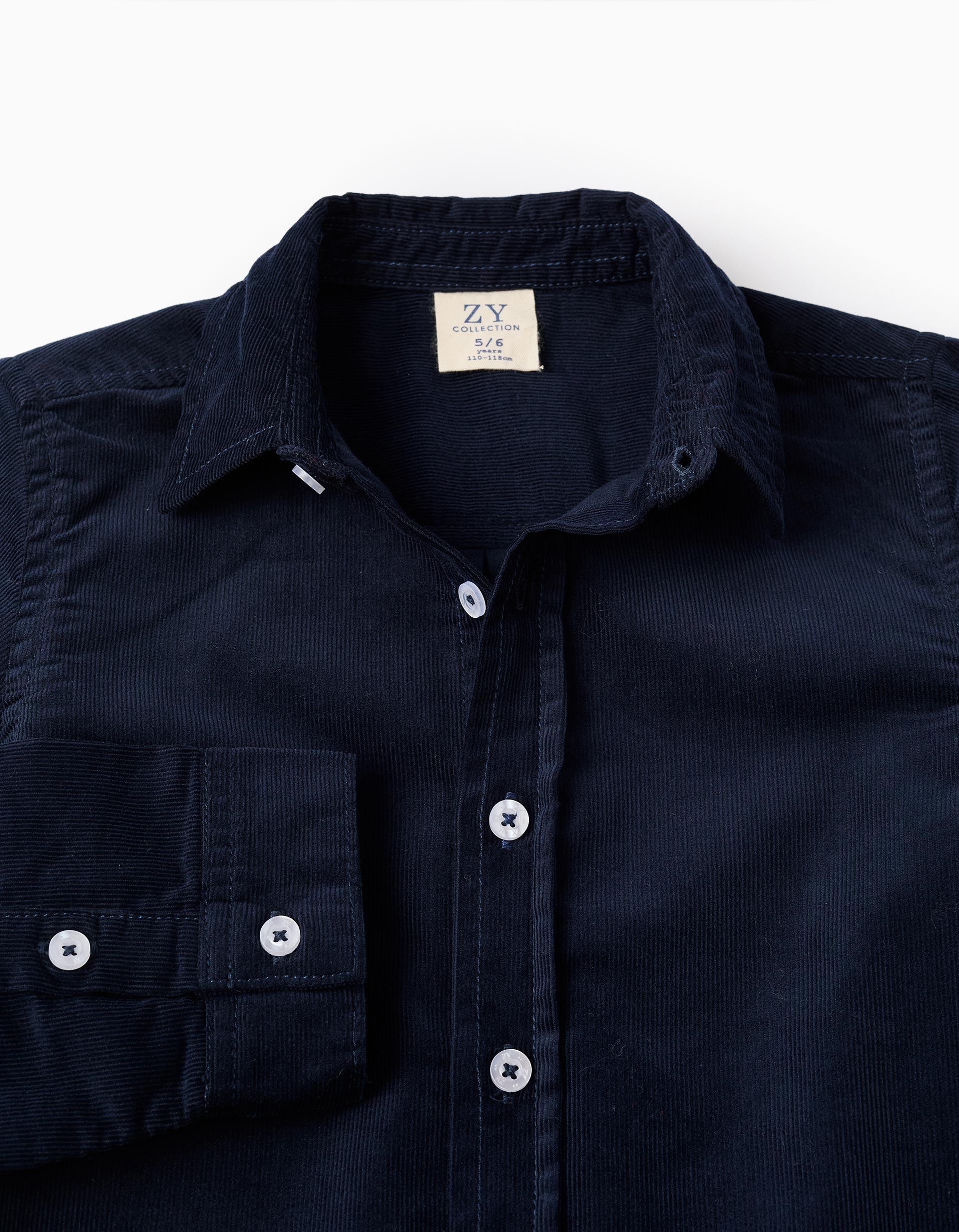 Corduroy Shirt for Boys, Dark Blue