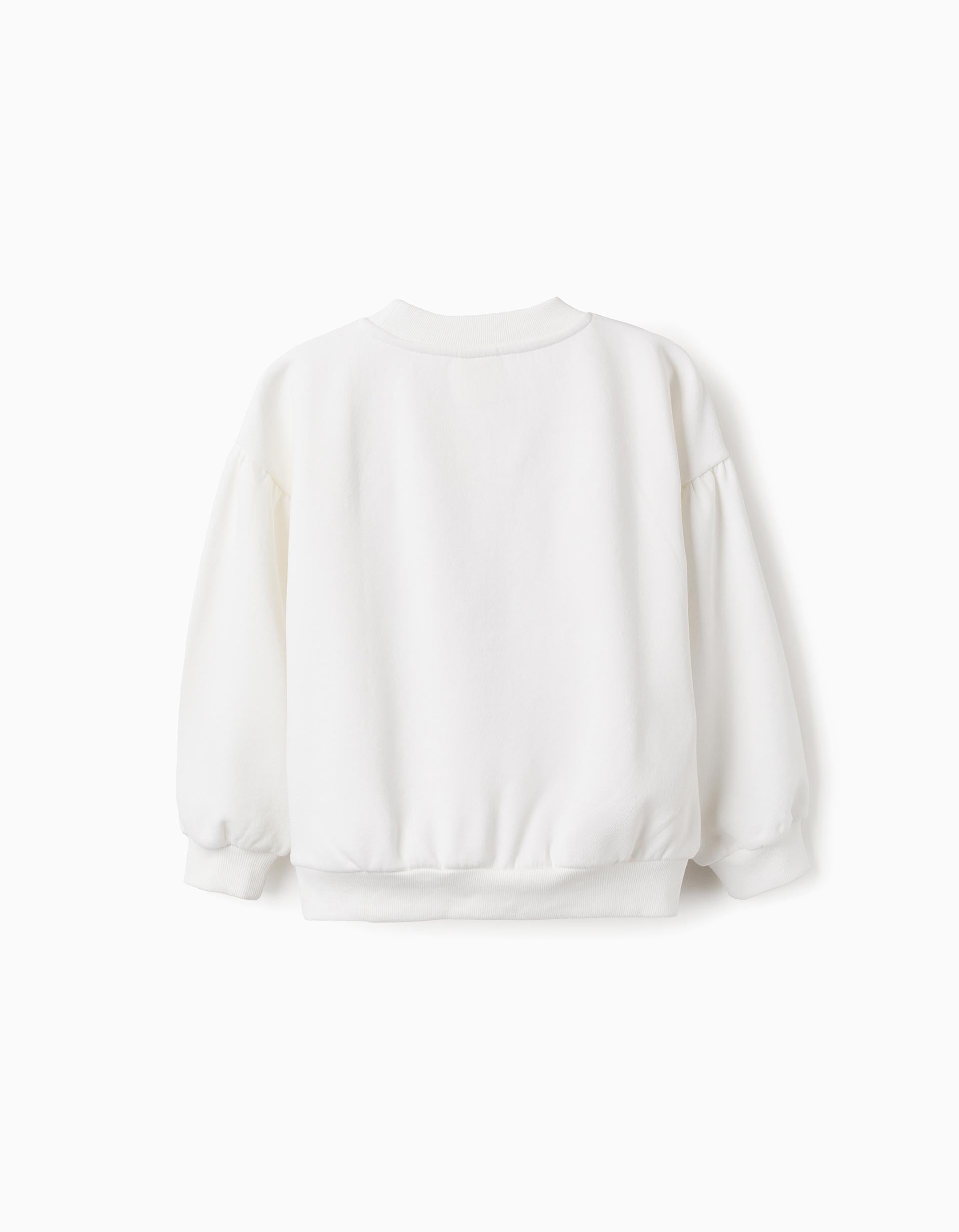 Sweat de Natal Cardada com Purpurinas para Menina 'X-Mas', Branco