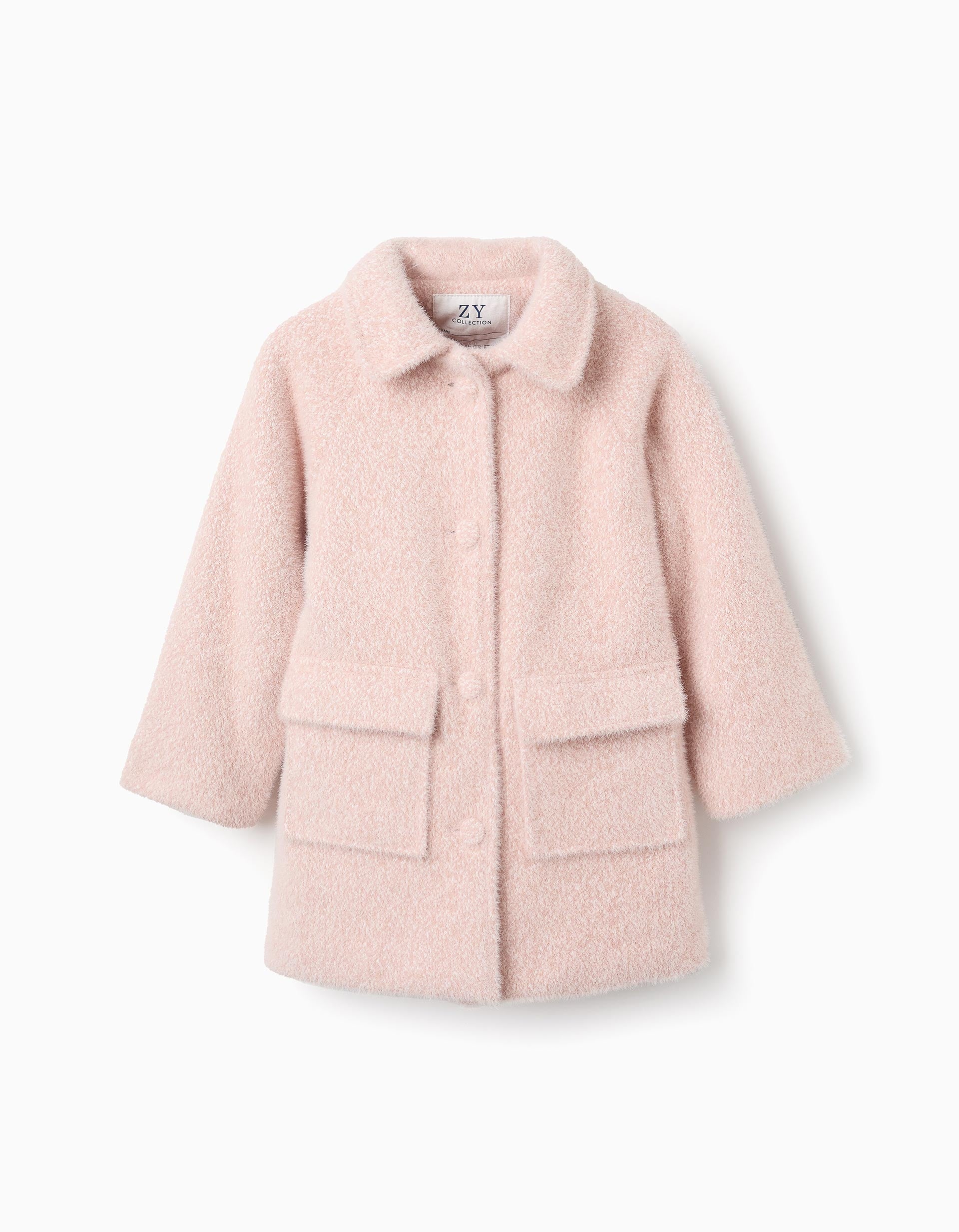 Fluffy Coat for Girls, Pink