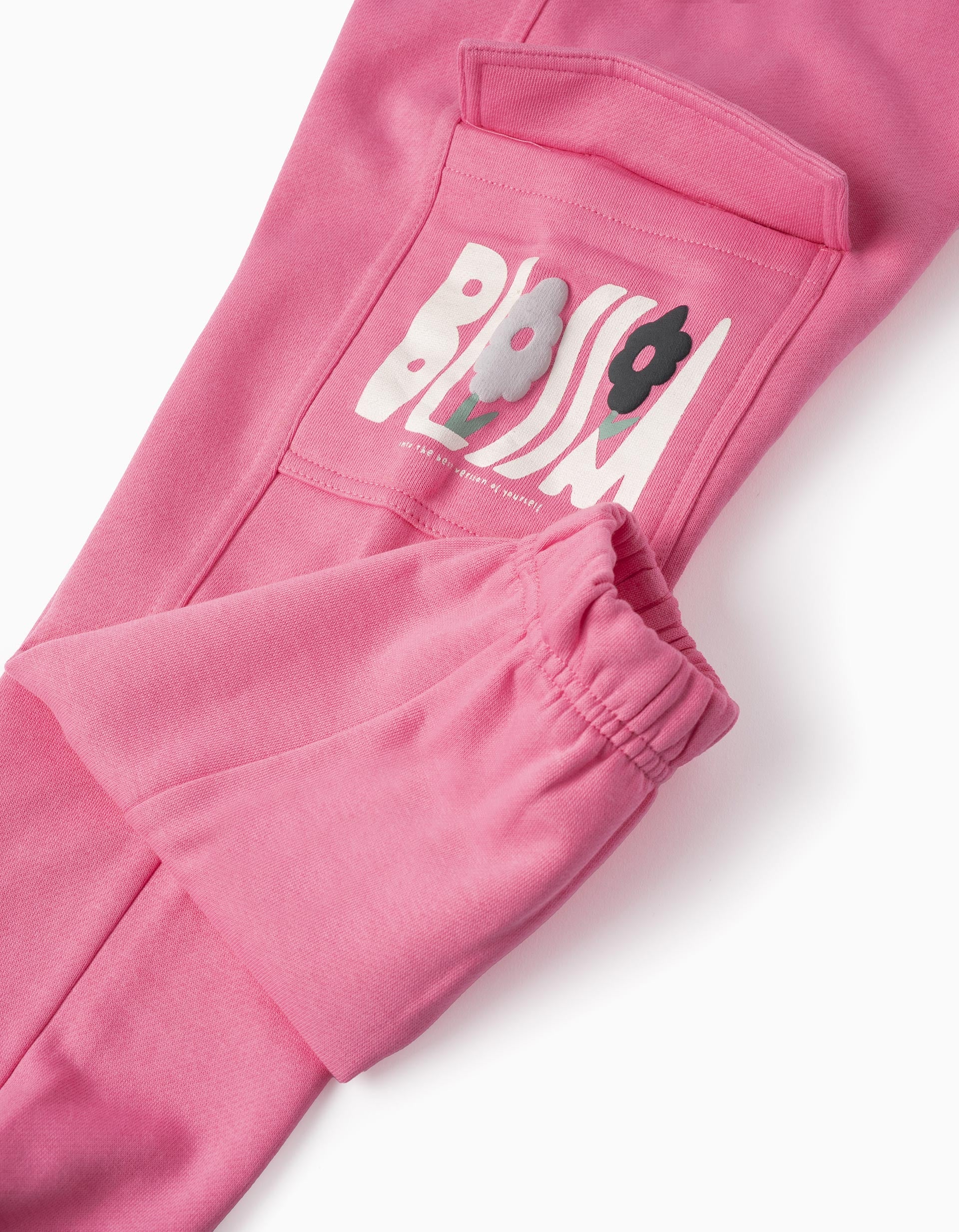 Pantalón de Algodón con Bolsillos Cargo para Niña, Rosa