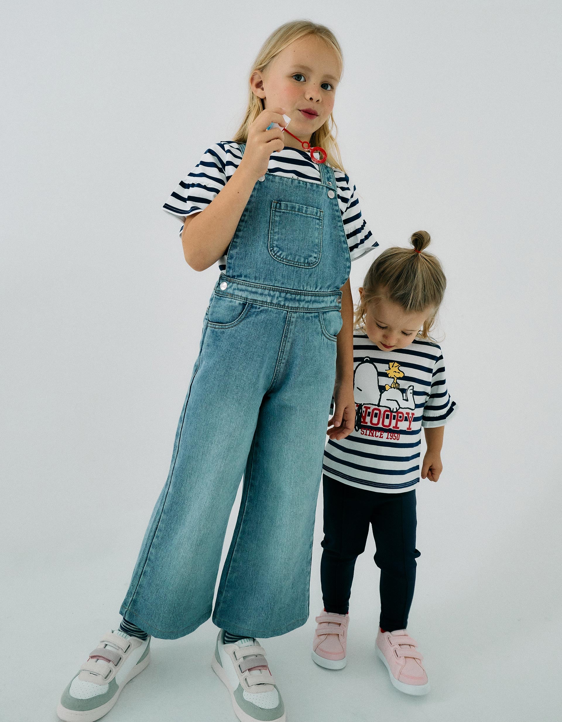 Salopette en Denim pour Fille, Bleu