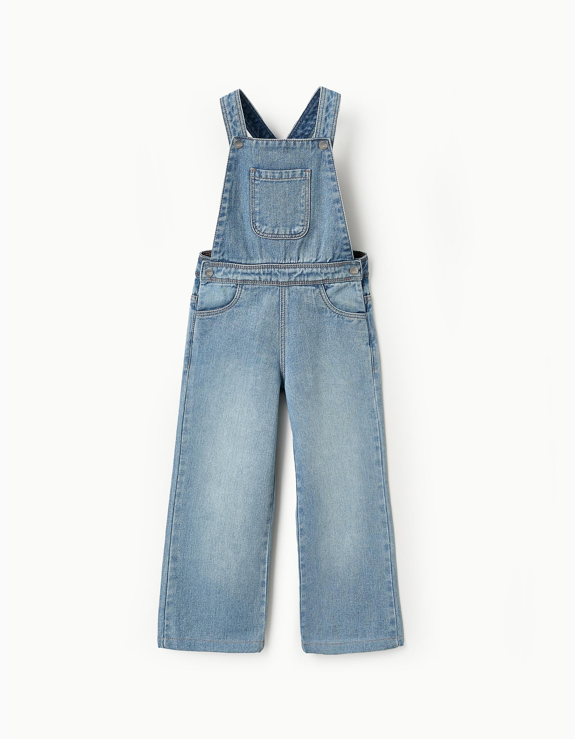 Salopette en Denim pour Fille, Bleu