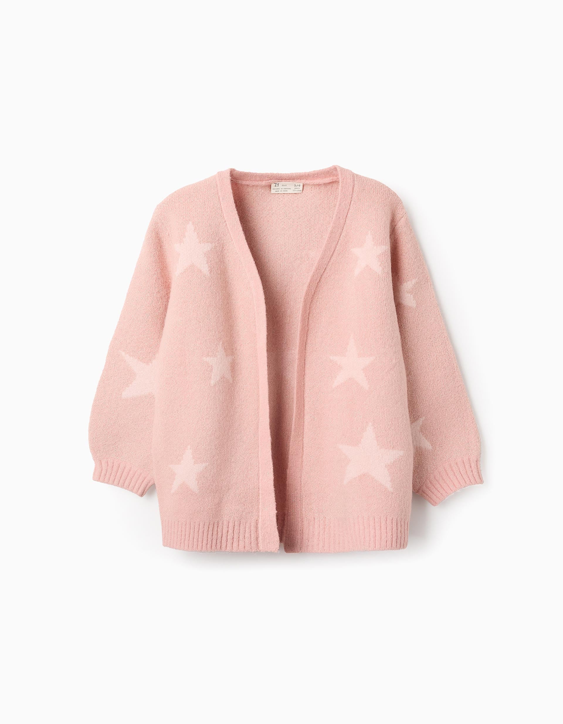 Jersey de Punto con Lúrex para Niña, Rosa/Oro