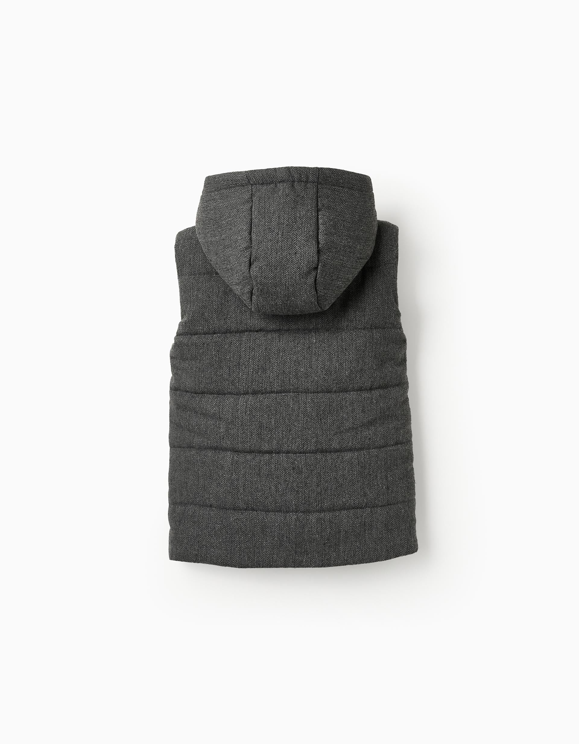 Padded Hooded Gilet for Boys, Grey