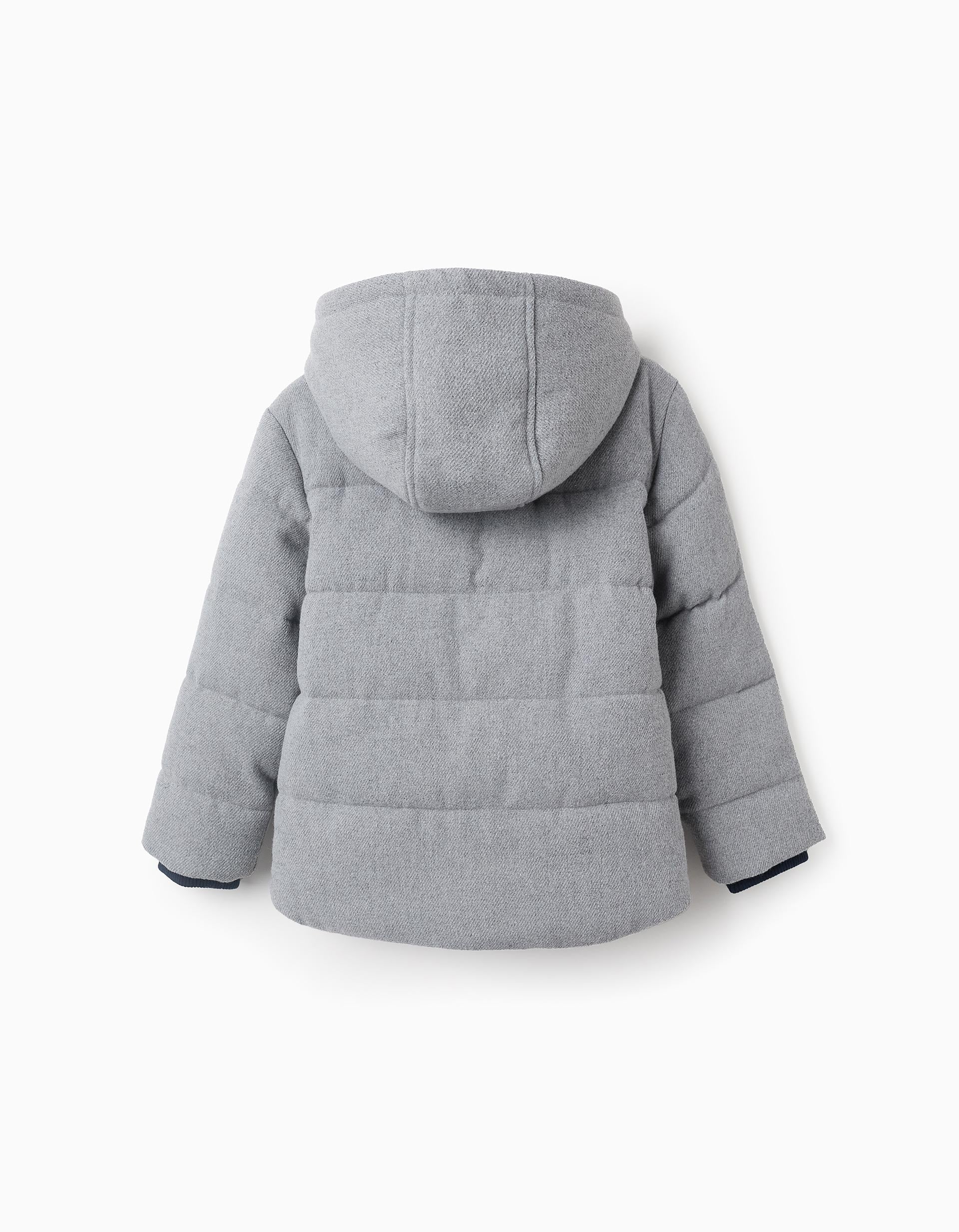 Padded Hooded Jacket for Boys, Grey