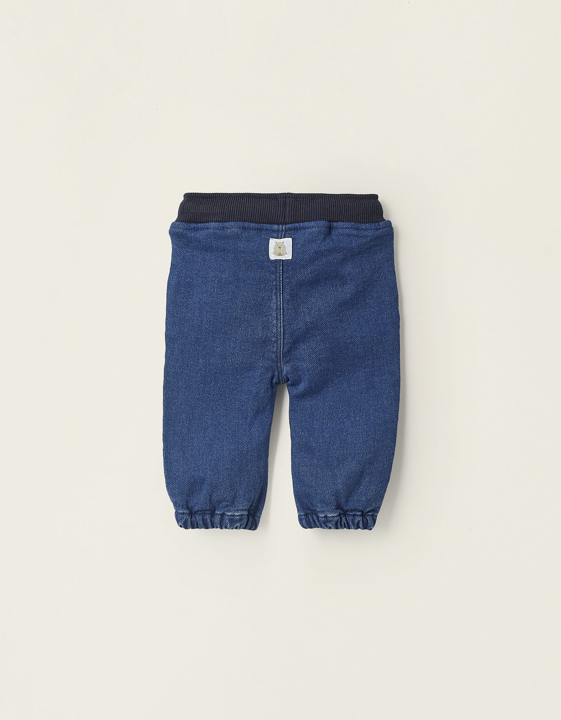 Jeans with Snap Buttons at the Crotch for Newborn Babies, Blue