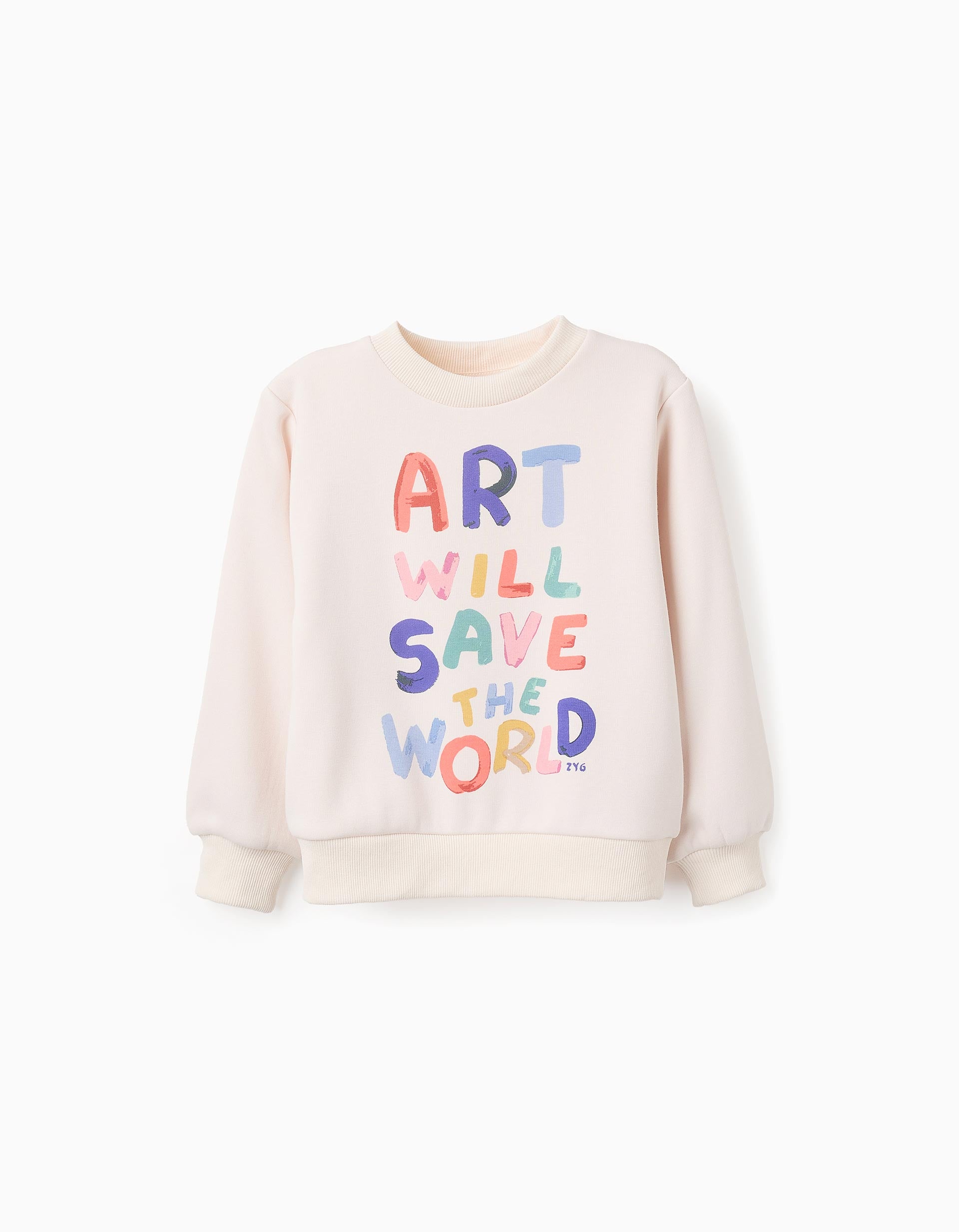 Sweat Effet Thermique pour Fille 'Save the World', Beige