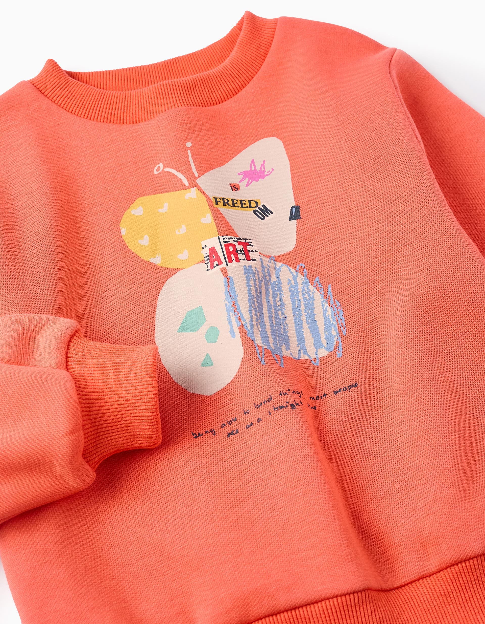 Thermal Effect Sweatshirt for Girls 'Freedom', Orange