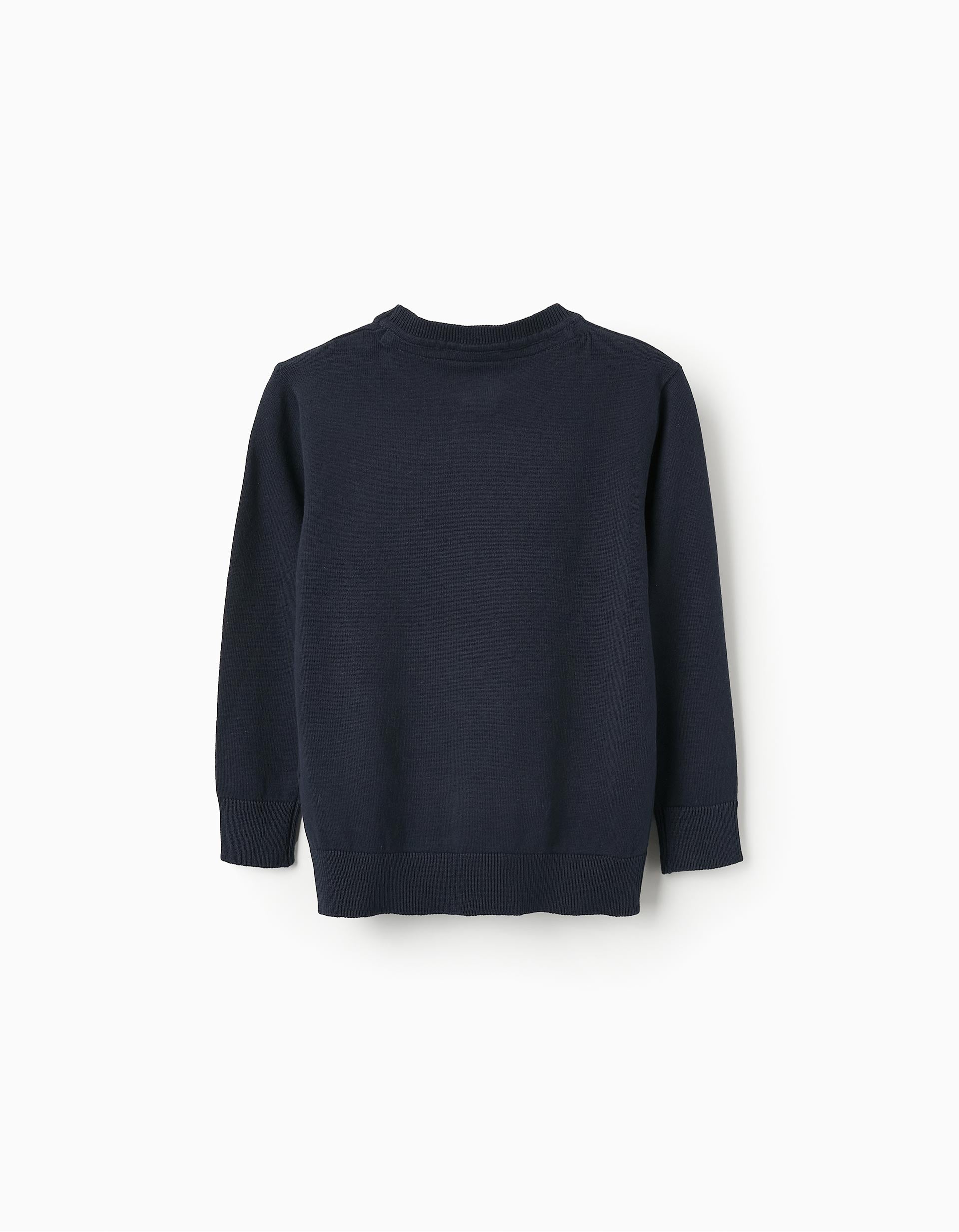 Pull en Maille Fine pour Garçon, Bleu Foncé