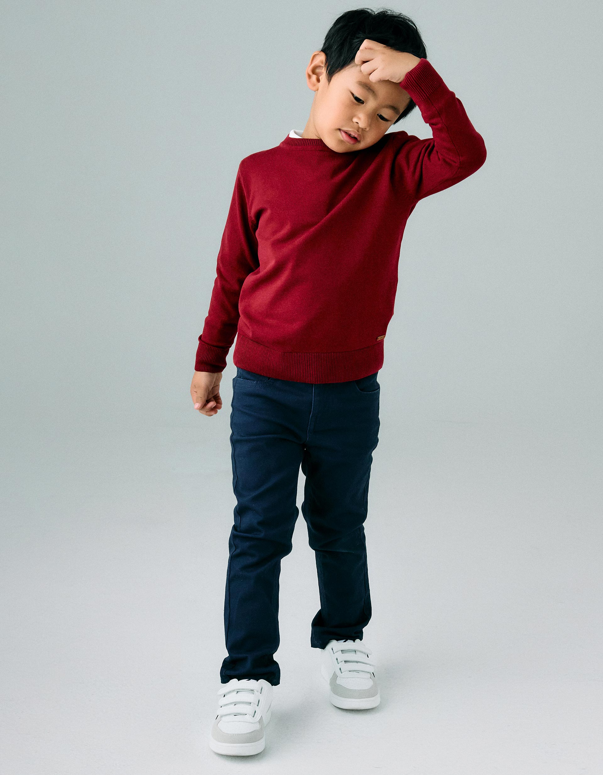 Fine Jumper for Boys, Burgundy