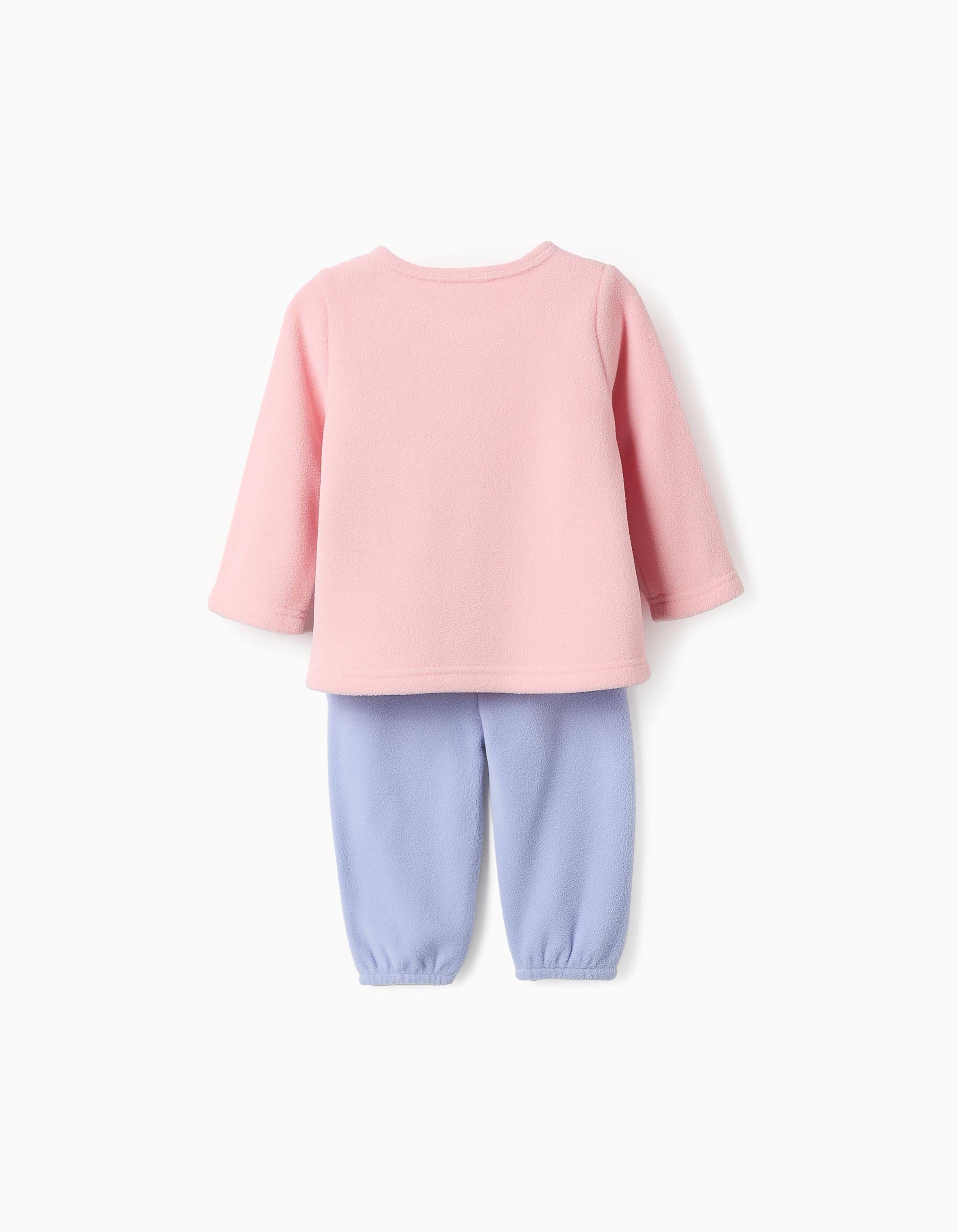 Pijama Polar para Bebé Menina 'Coruja', Rosa/Azul