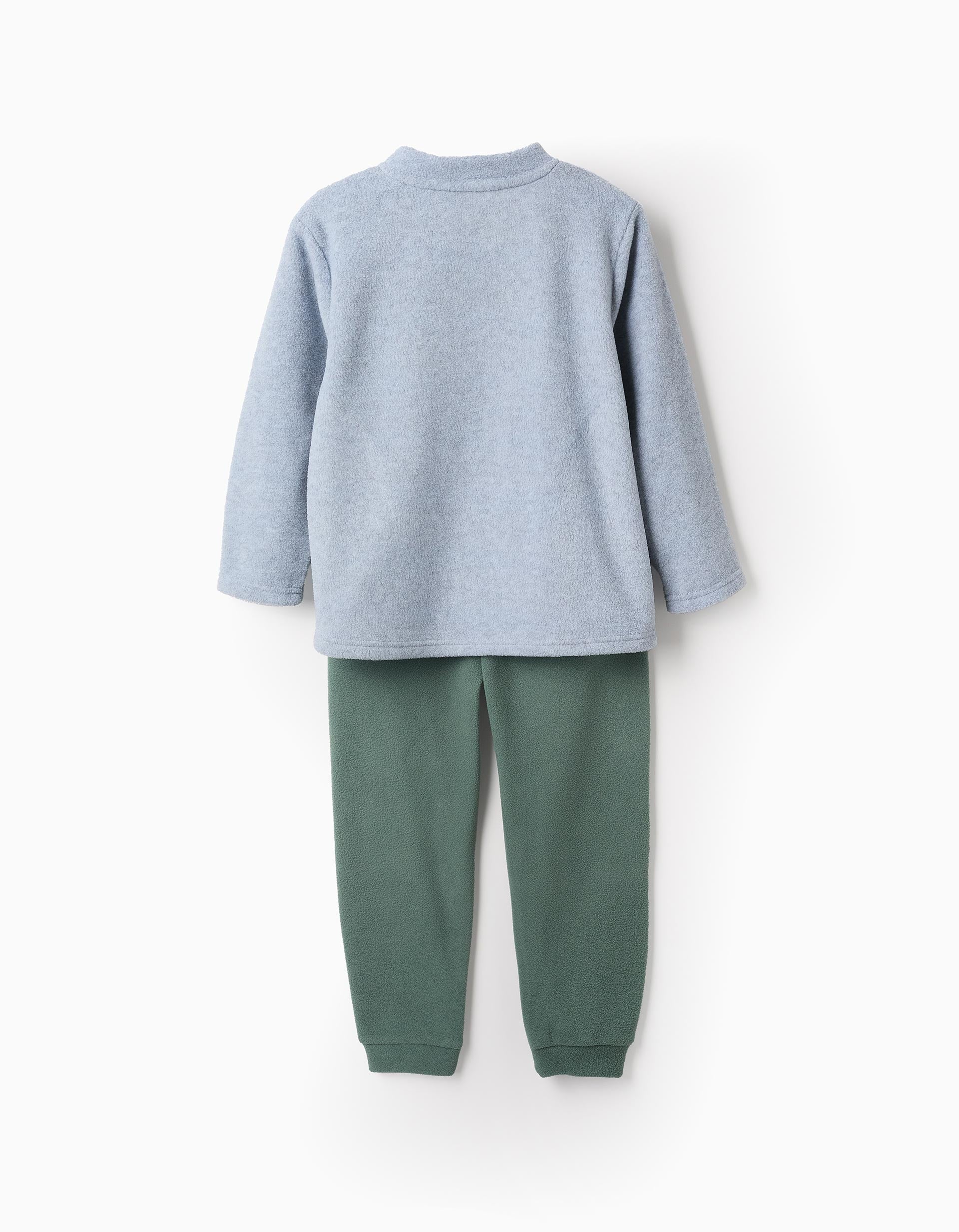 Pyjama Polaire pour Garçon 'Dinosaure', Gris/Vert