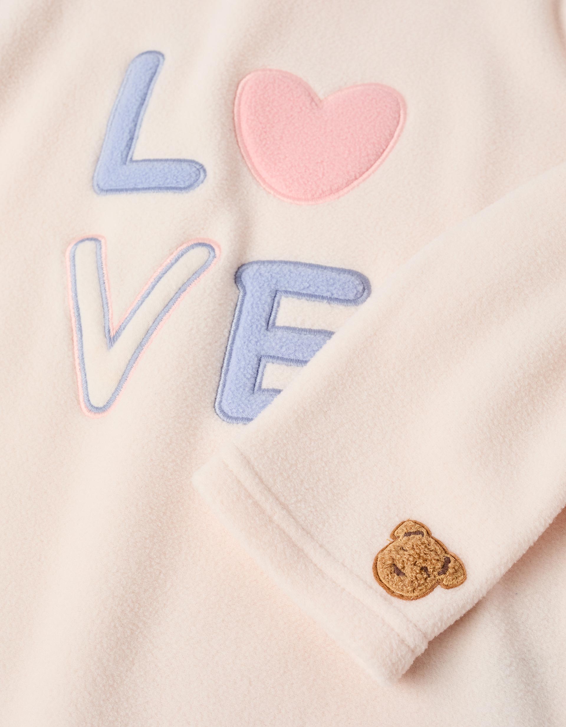 Pyjama Polaire pour Fille 'Love', Rose