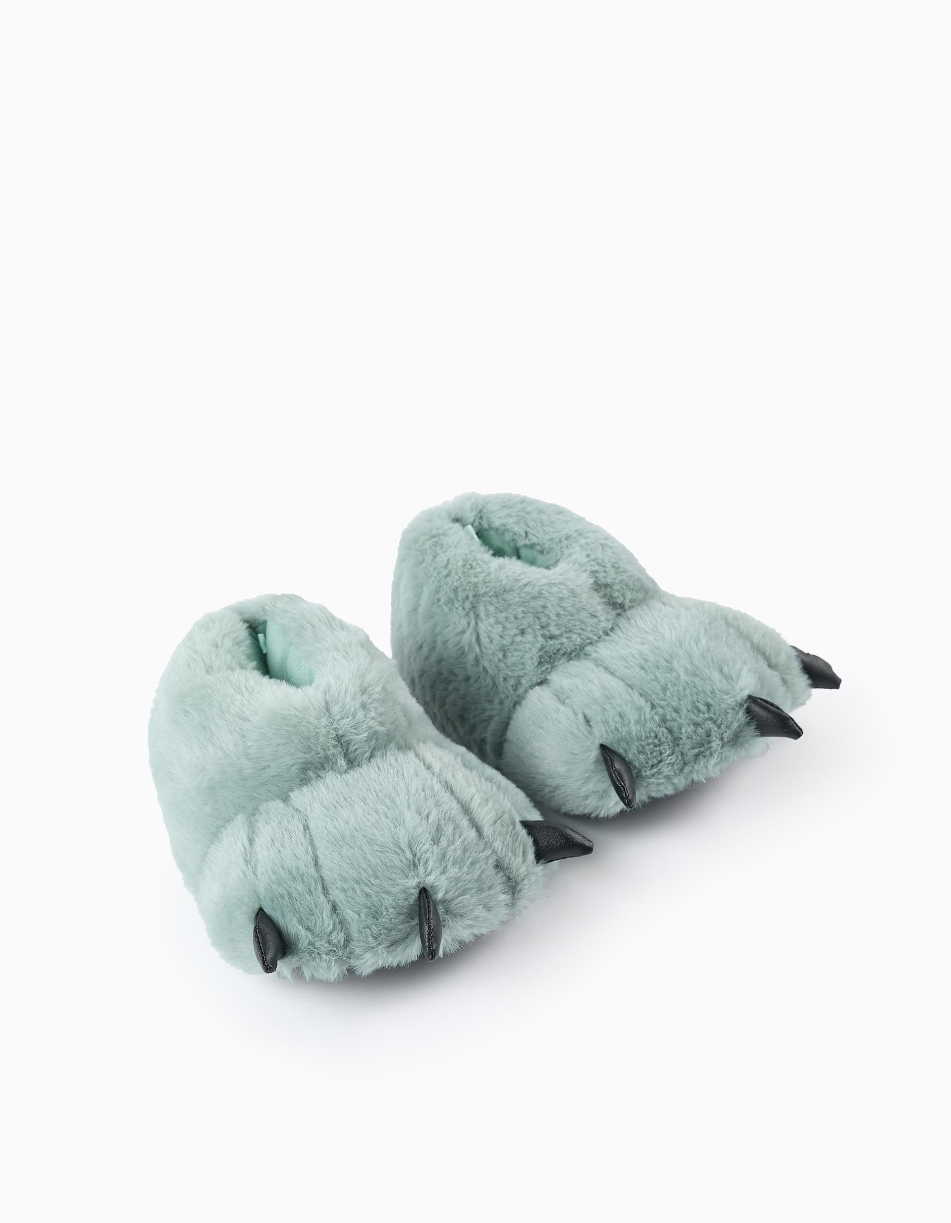 Pantuflas de Peluche para Niño 'Garras', Verde