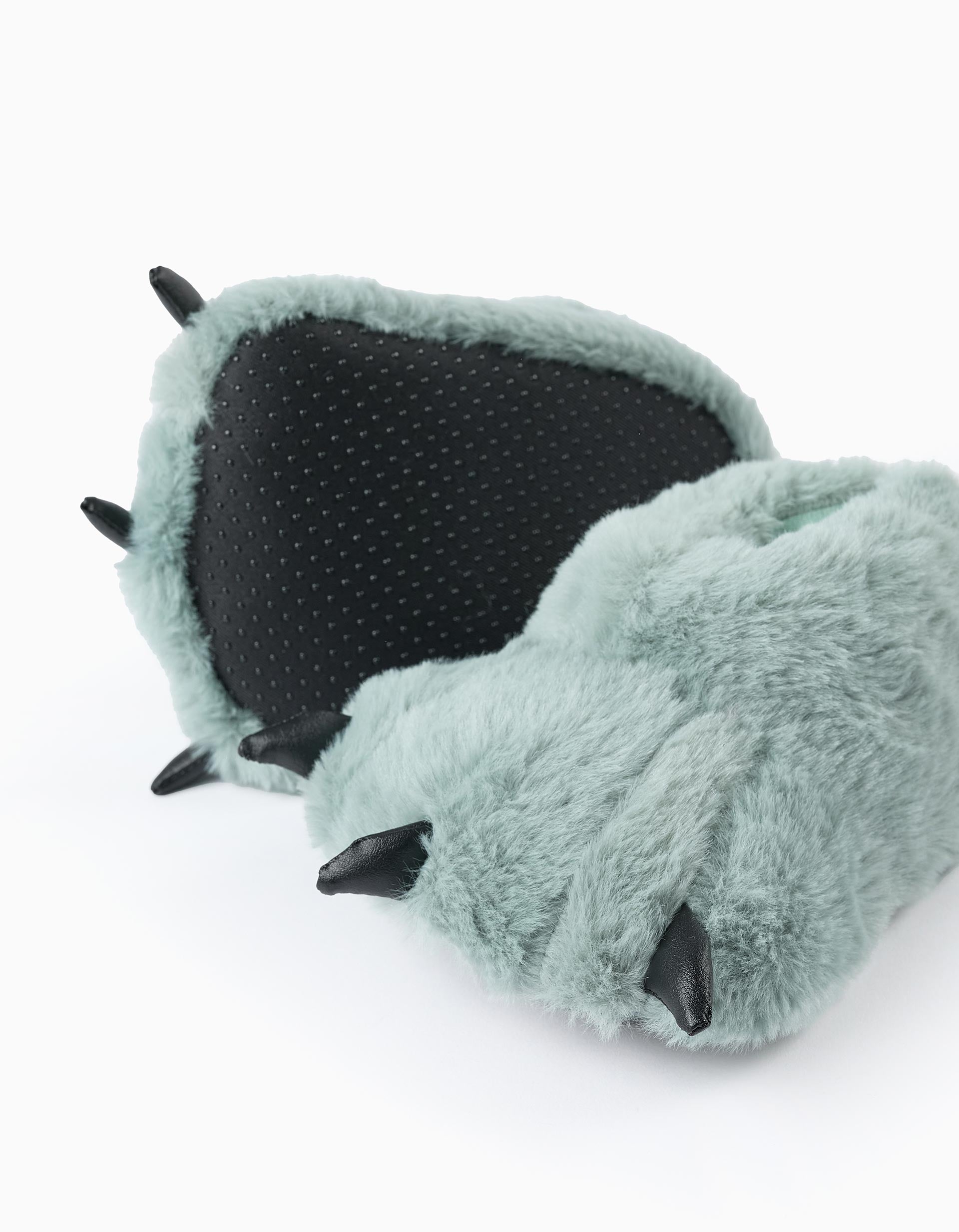 Pantuflas de Peluche para Niño 'Garras', Verde