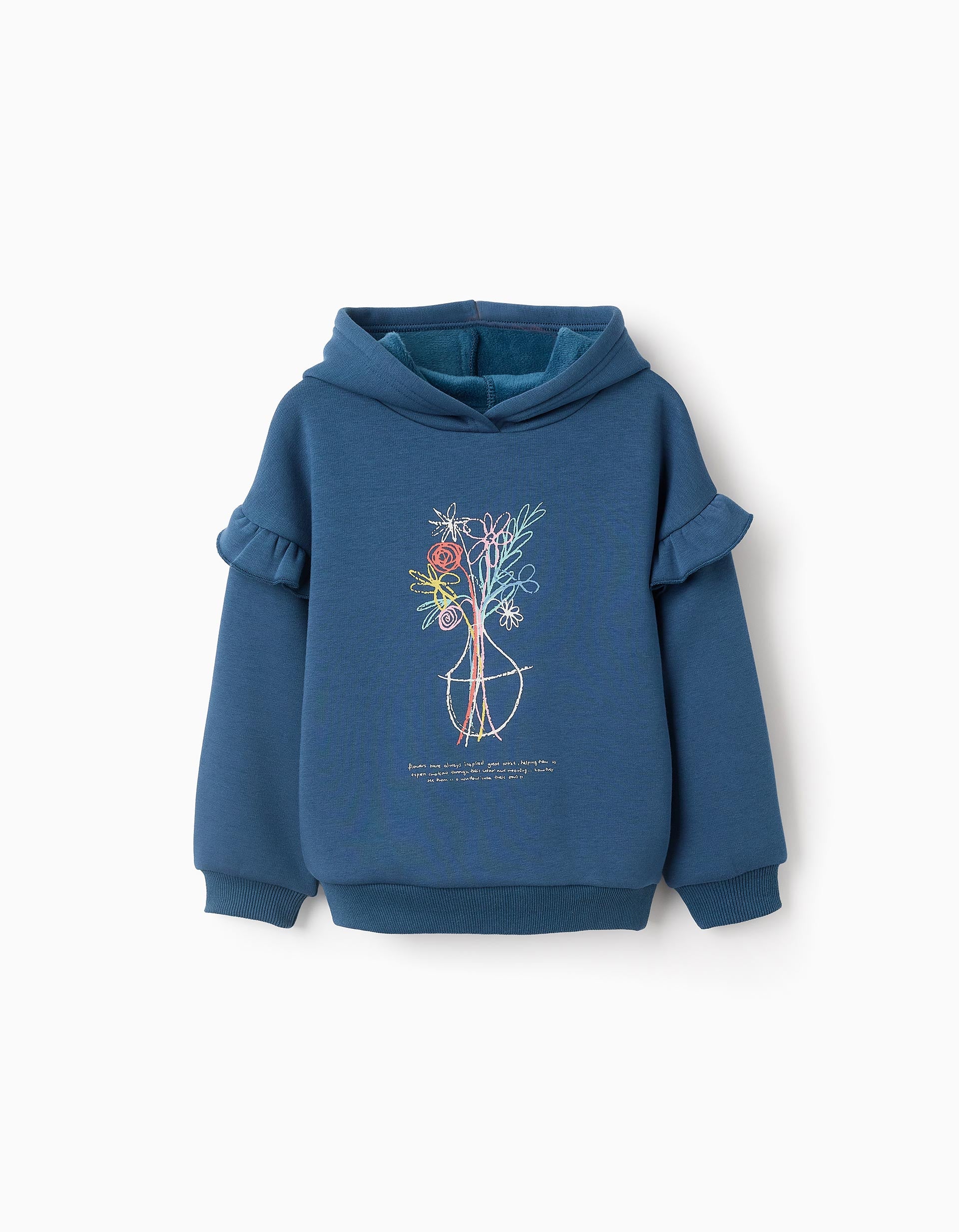 Sweat Effet Thermique pour Fille 'Fleurs', Turquoise