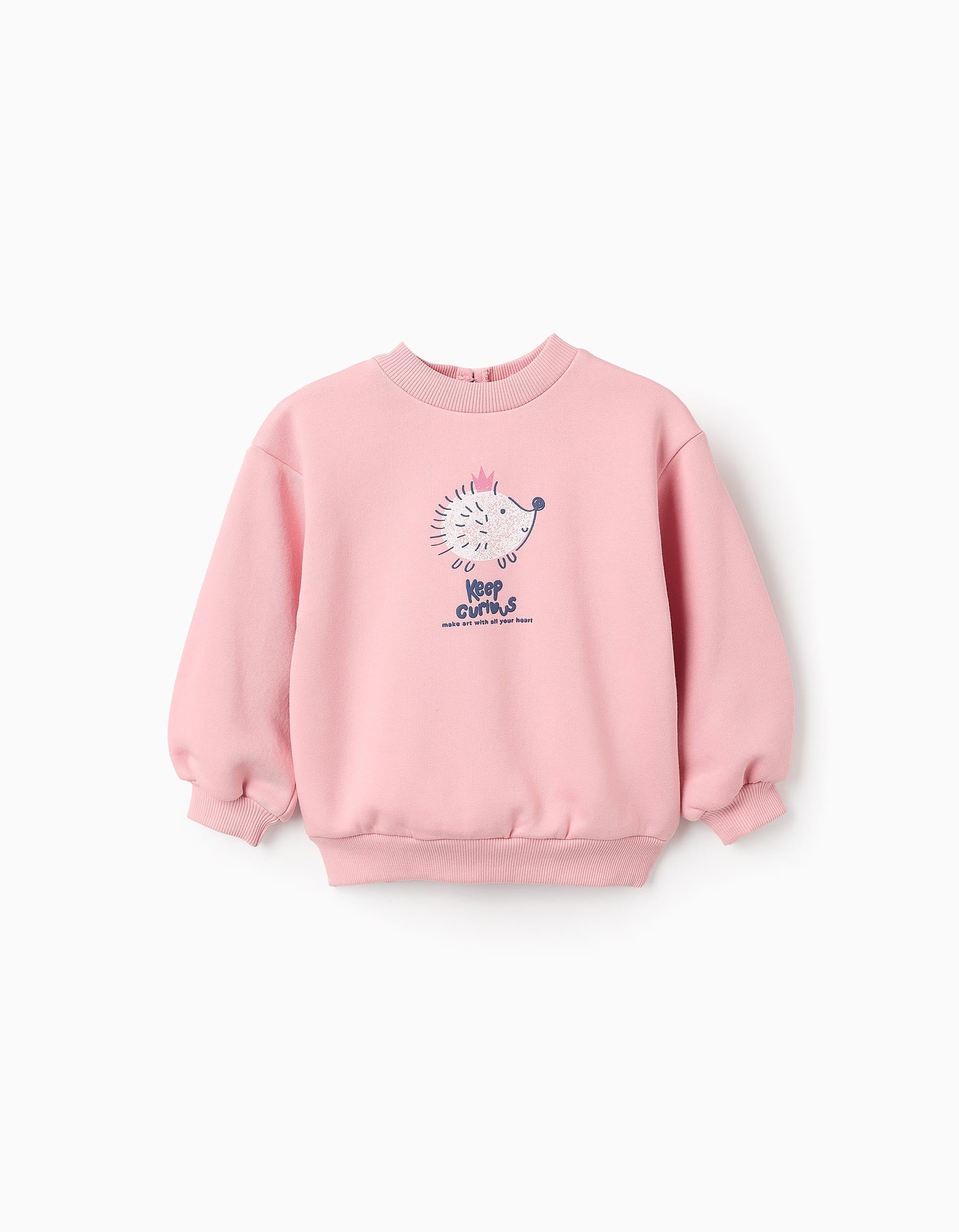 Sweat Cardada para Bebé Menina 'Ouriço', Rosa