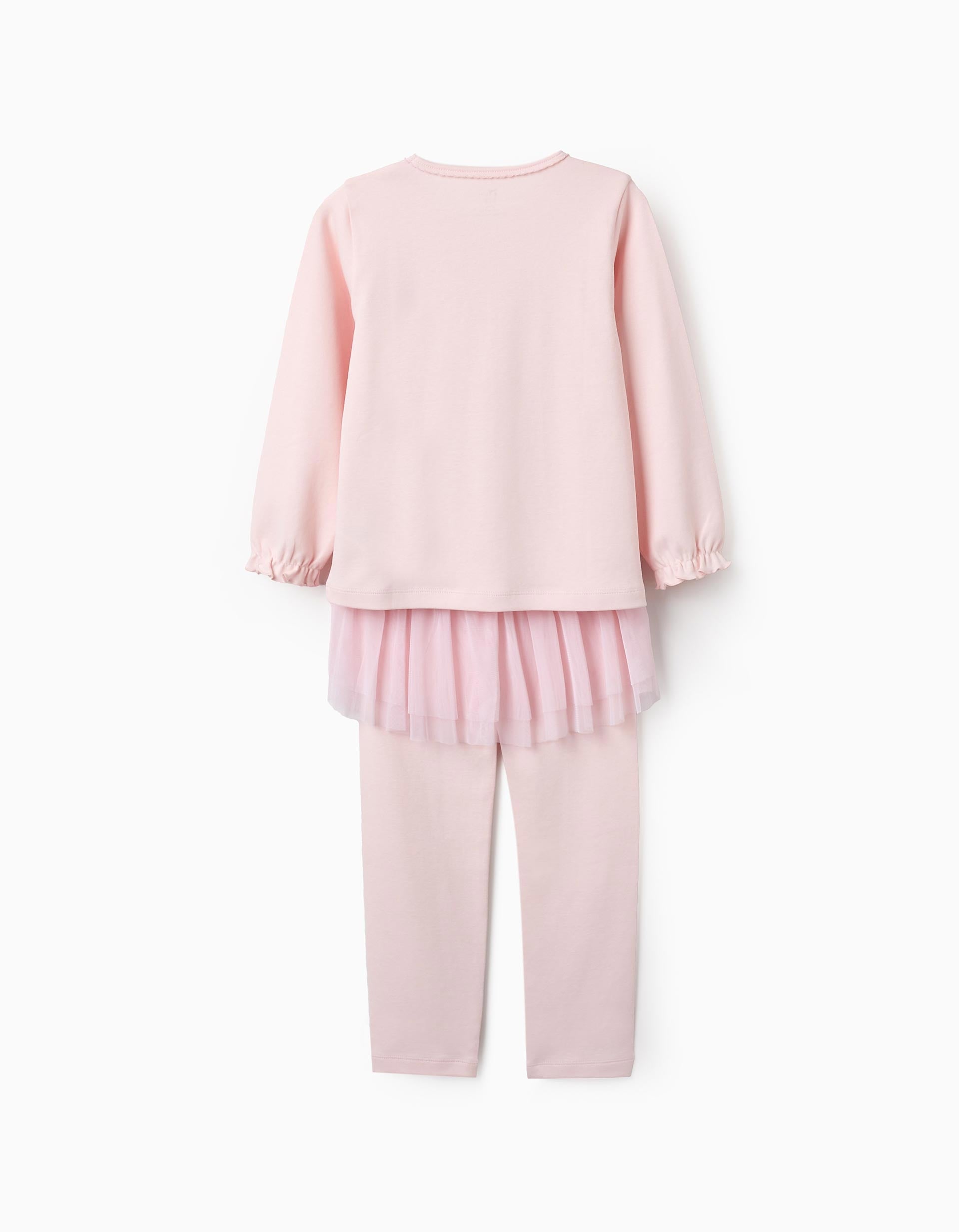 Glow in the Dark Pyjama with Tulle Skirt for Girls 'Read', Pink