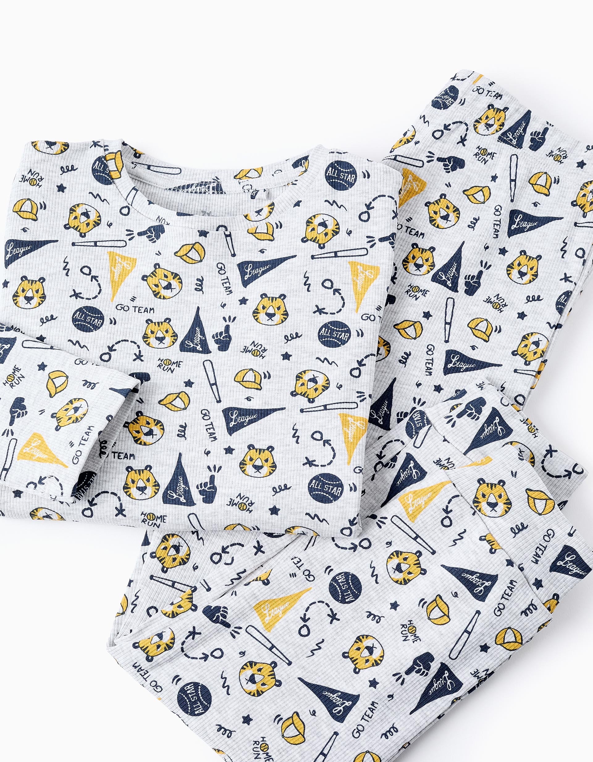 Pijama Canalé Estampado para Niño 'Béisbol', Gris