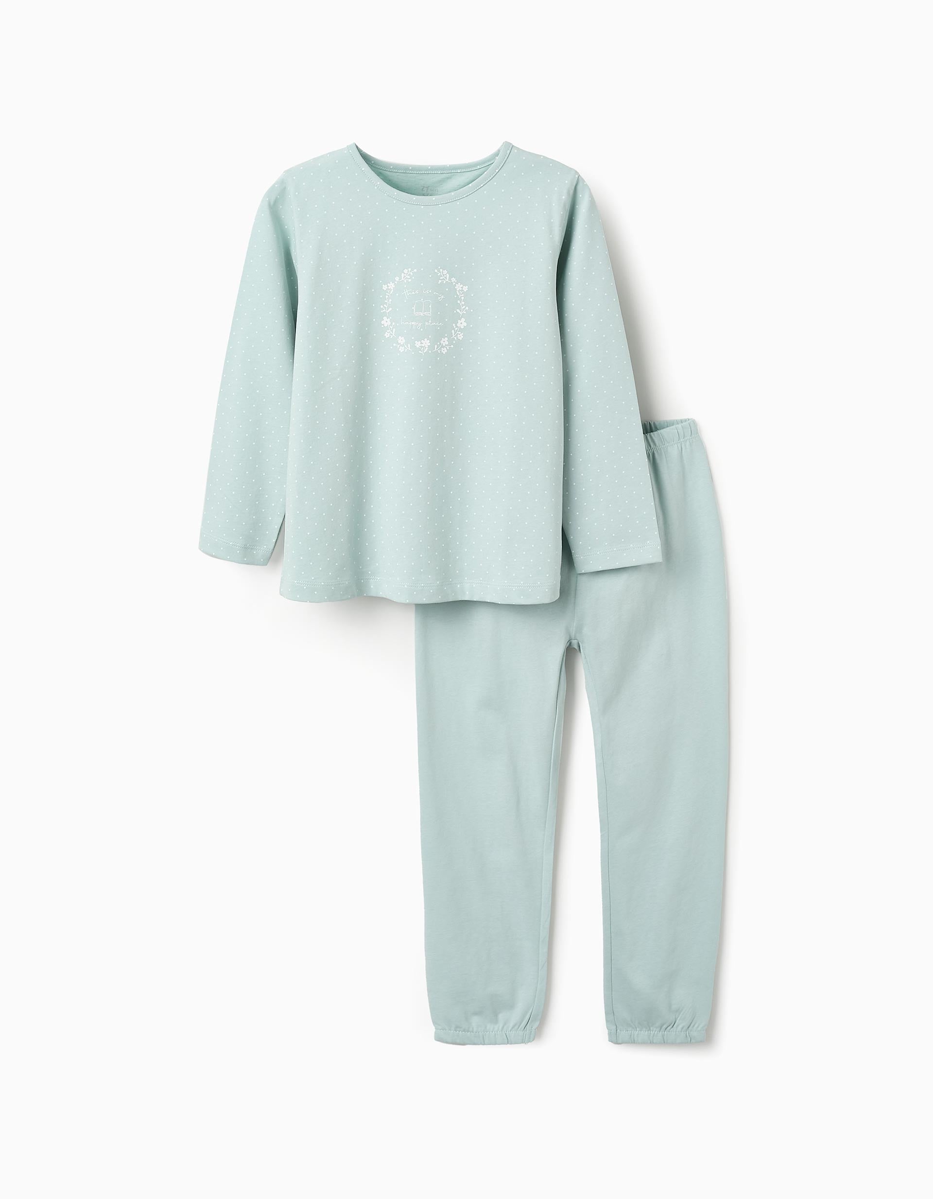 Pyjama en Coton pour Fille 'Happy Place', Bleu