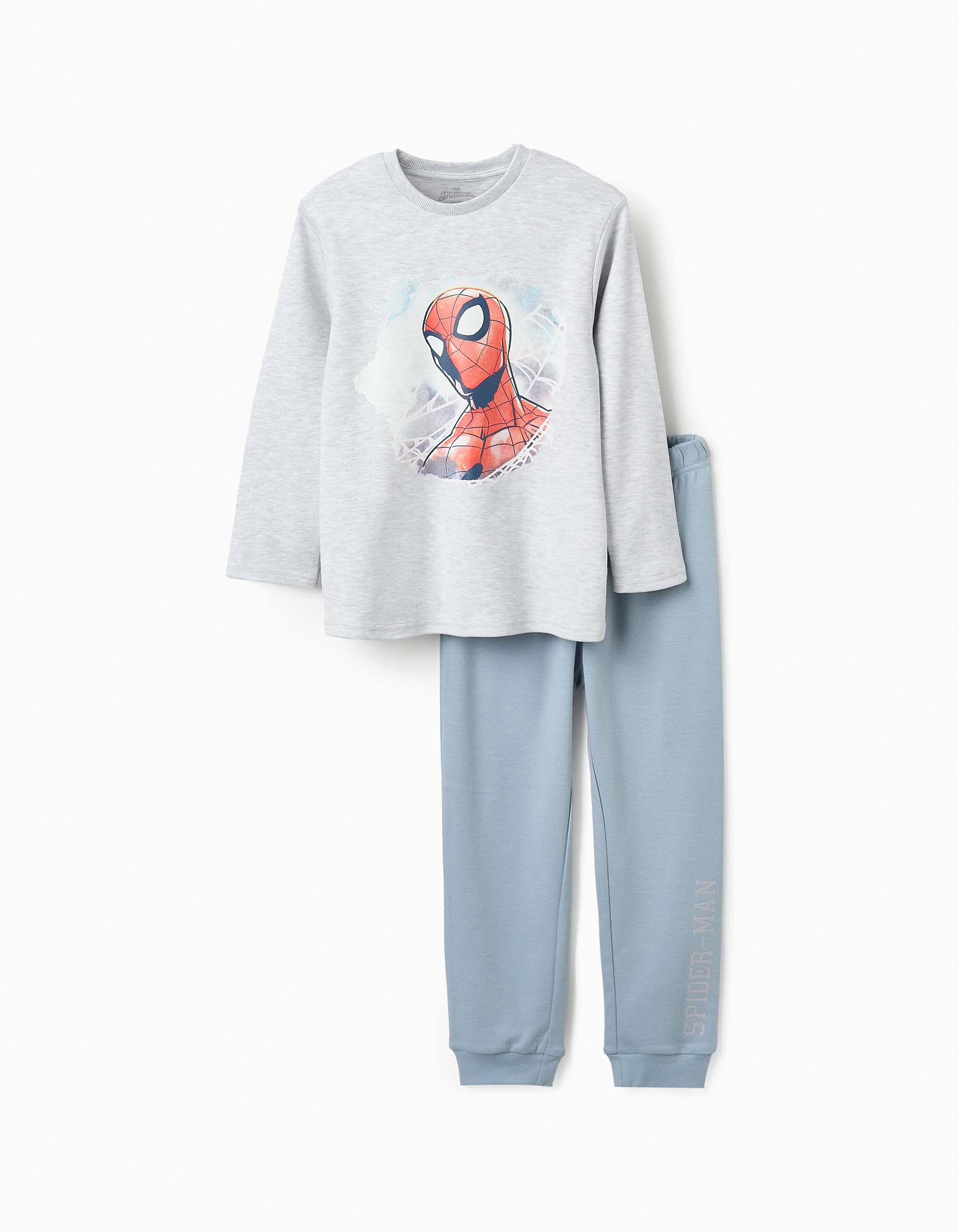 Pyjama en Coton pour Garçon 'Spider-Man', Bleu/Grise