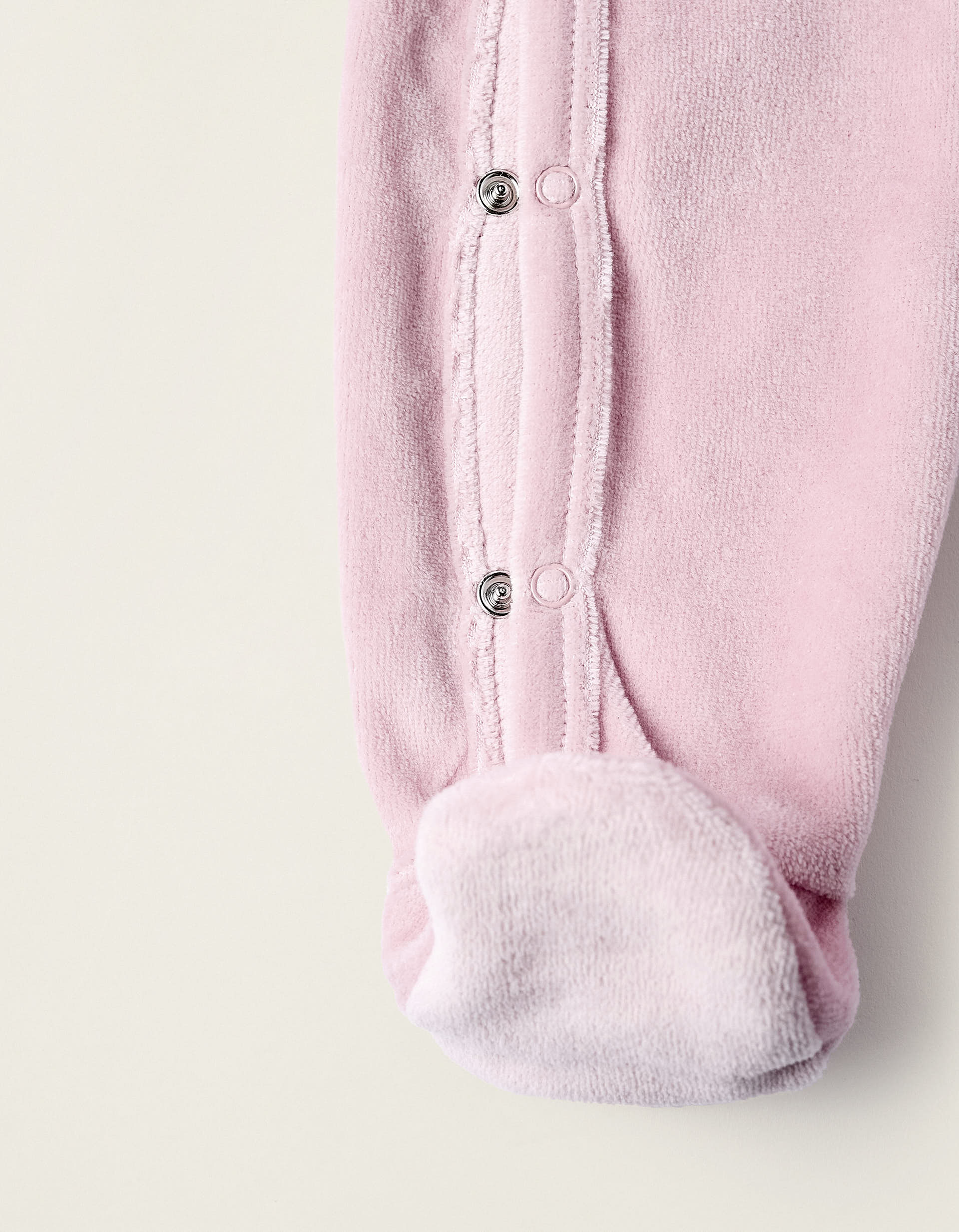 Velour Sleepsuit for Baby Girls 'Family Love', Pink