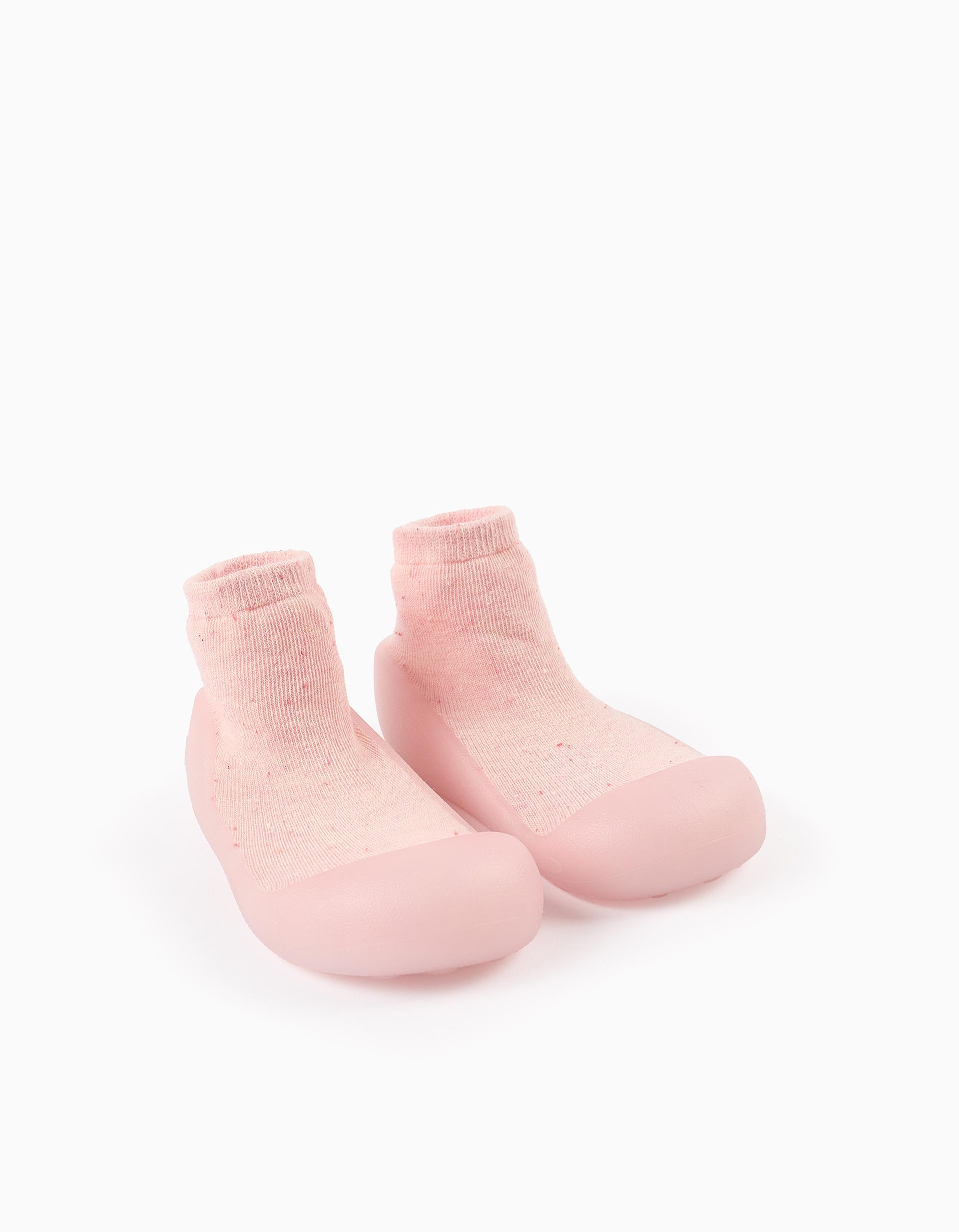 Steppies Meias-Pantufa para Bebé Menina, Rosa