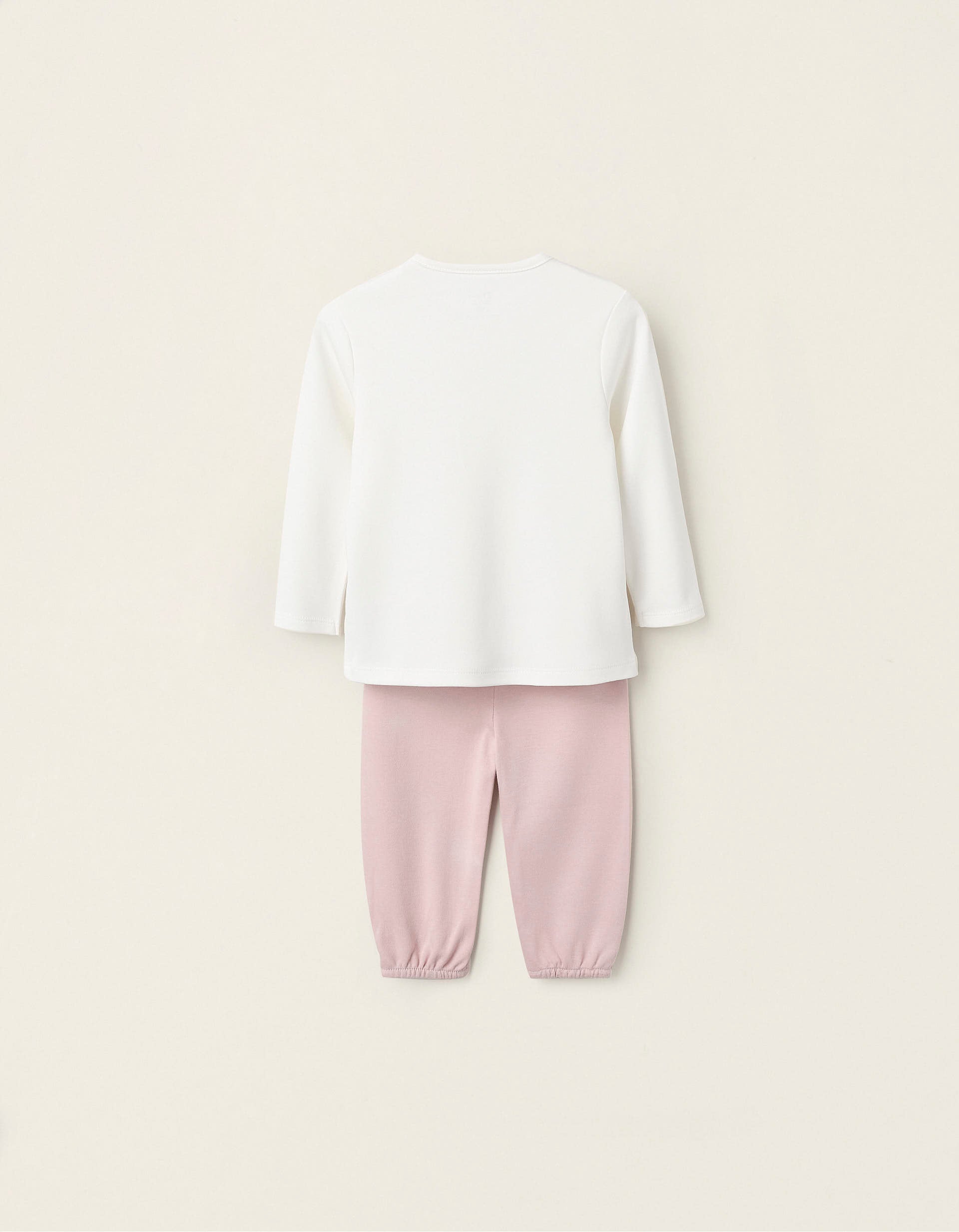 Pijama de Algodão para Bebé Menina 'Mum & Dad', Rosa/Branco