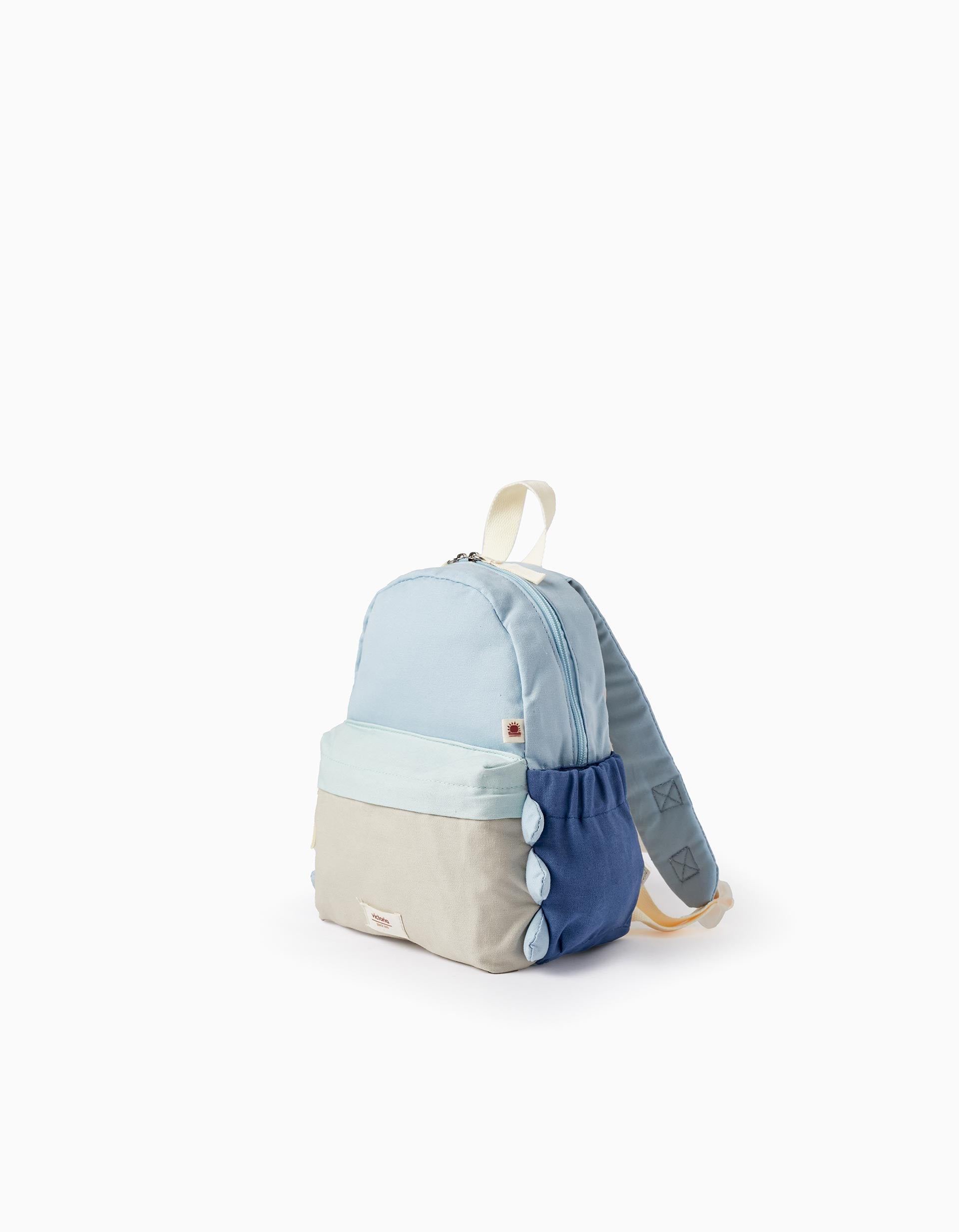 Mochila em Algodão de Dinossauro para Menino 'Victoria', Azul/Bege