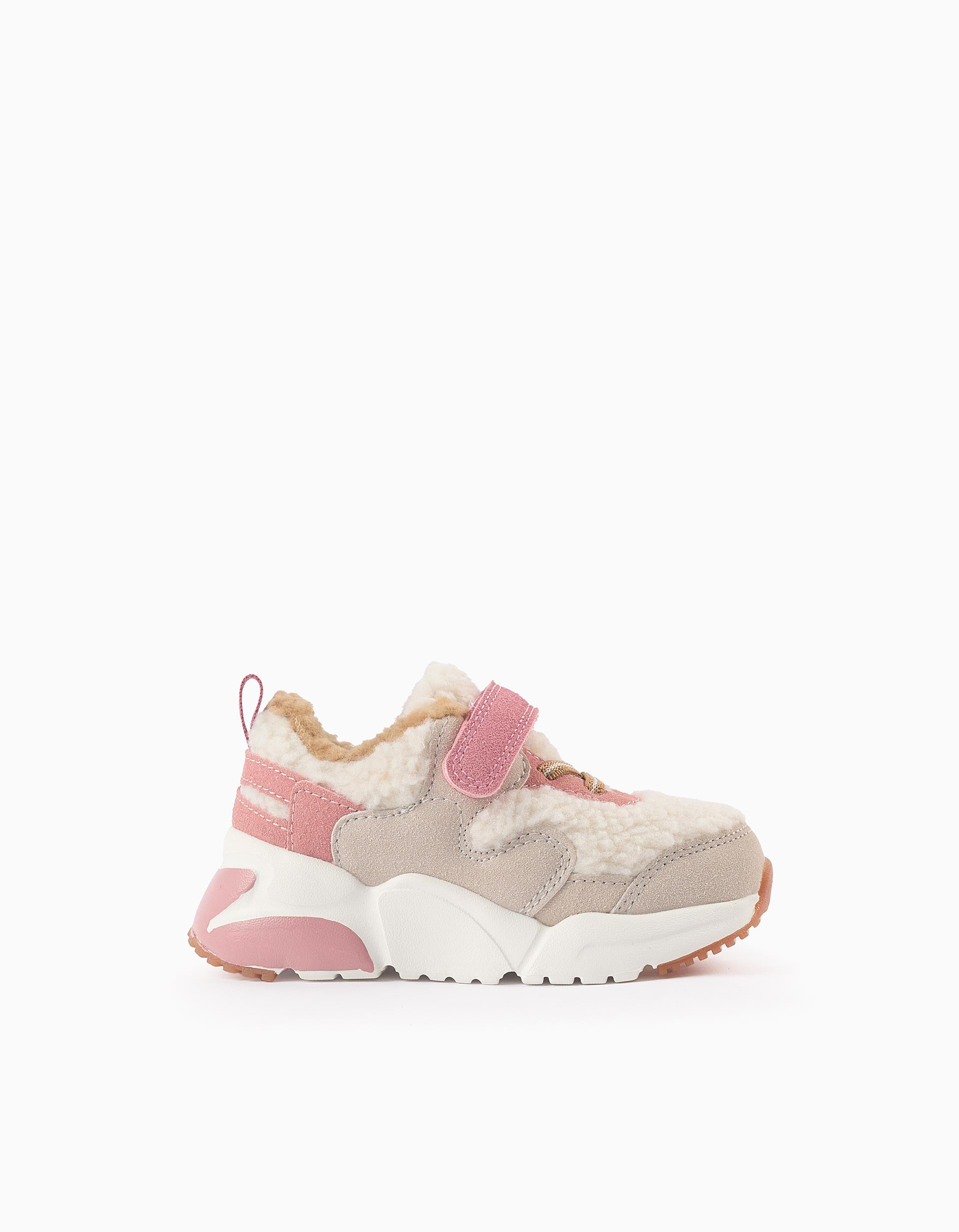 Baskets en Sherpa pour Bébé Fille 'Superlight Runner', Rose/Beige