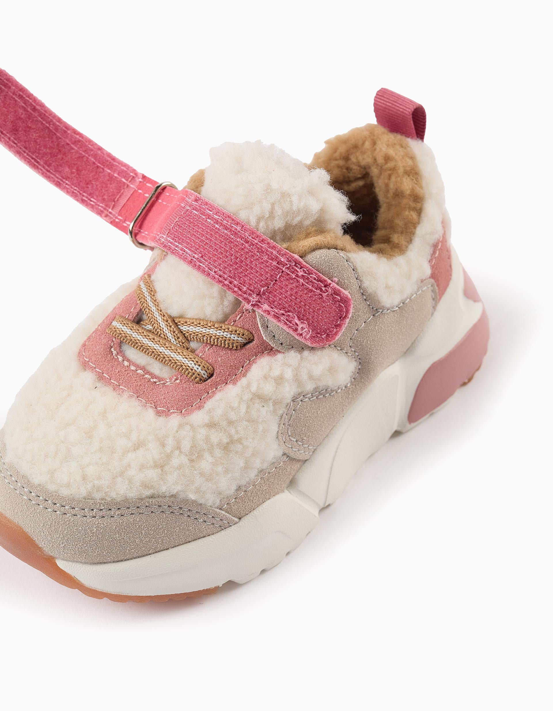 Baskets en Sherpa pour Bébé Fille 'Superlight Runner', Rose/Beige