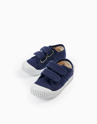 Baskets En Toile Pour Bébé 'Victoria', Bleu Foncé