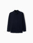 Gilet en Maille avec Fermeture Éclair pour Garçon, Bleu Foncé
