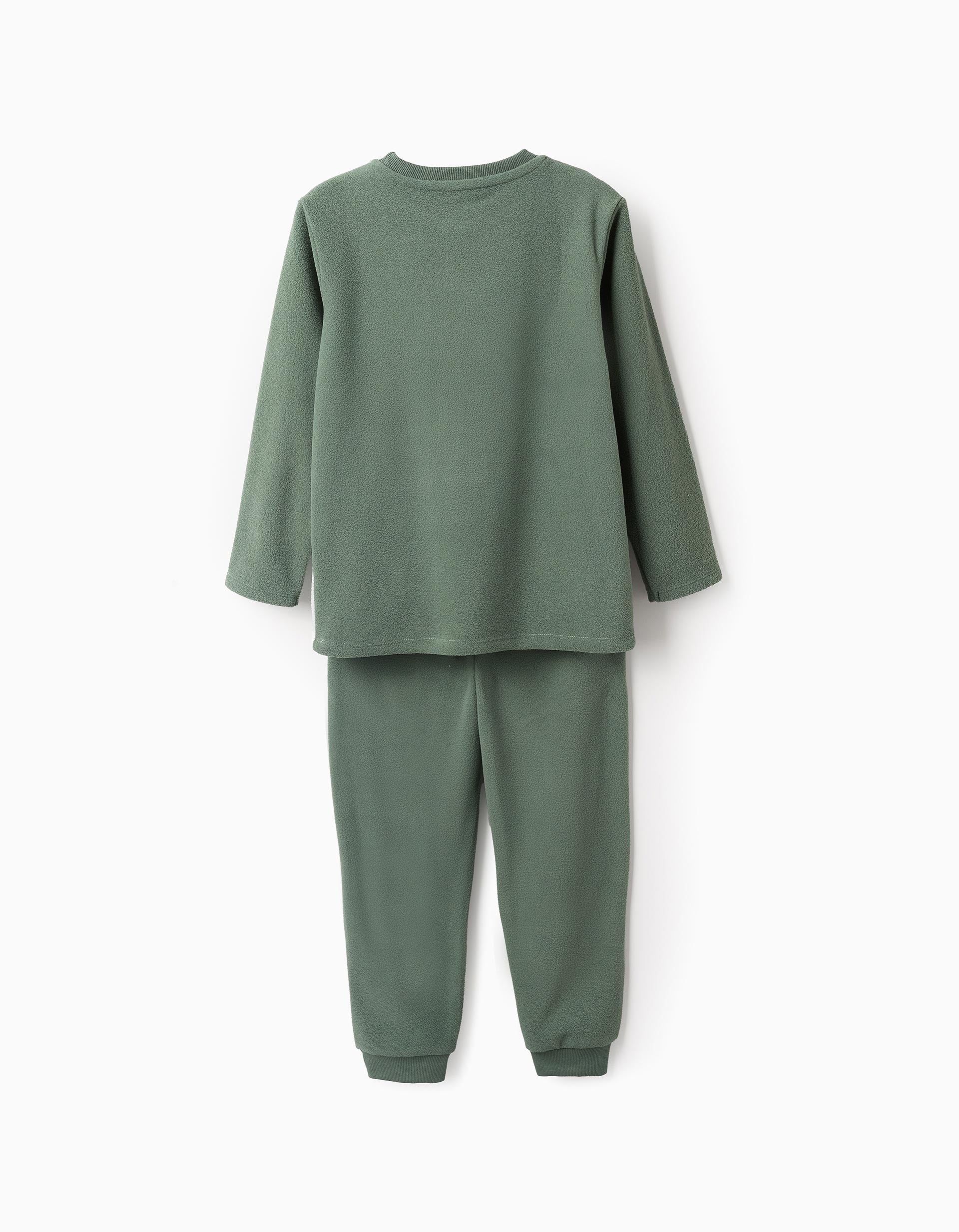 Pyjama Polaire pour Garçon 'T-Rex', Gris/Vert